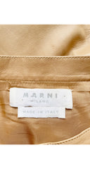 1990s Supple Beige Leather Pencil Skirt