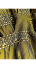 1950s Gold Lurex Iridescent Rayon Taffeta Evening Gown