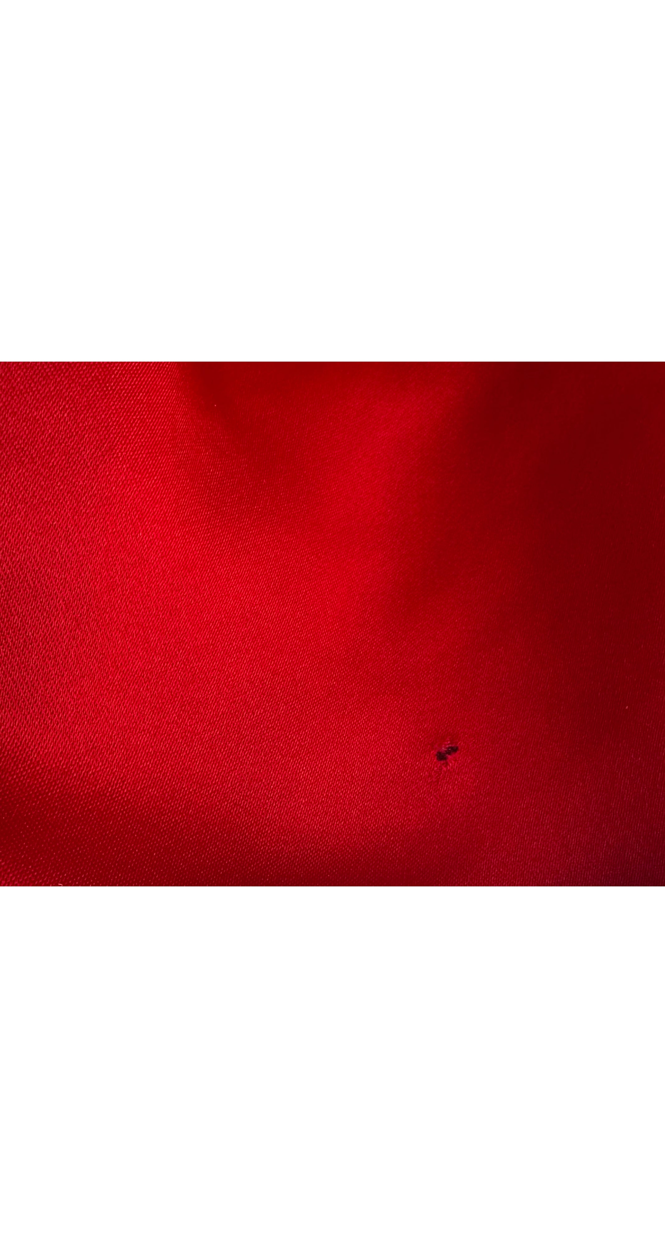 1980s Abstract Soutache Trim Red Silk Satin Bustier Gown