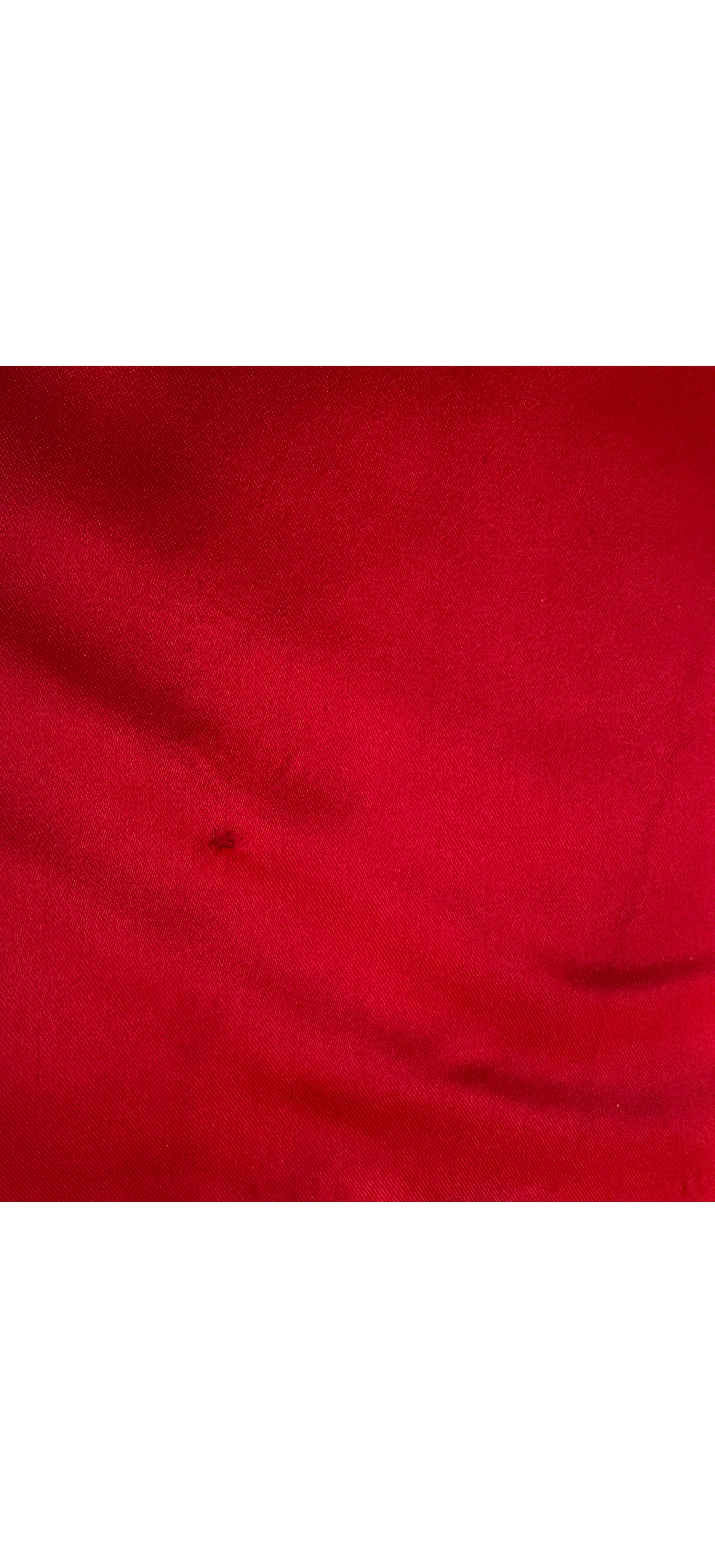 1980s Abstract Soutache Trim Red Silk Satin Bustier Gown