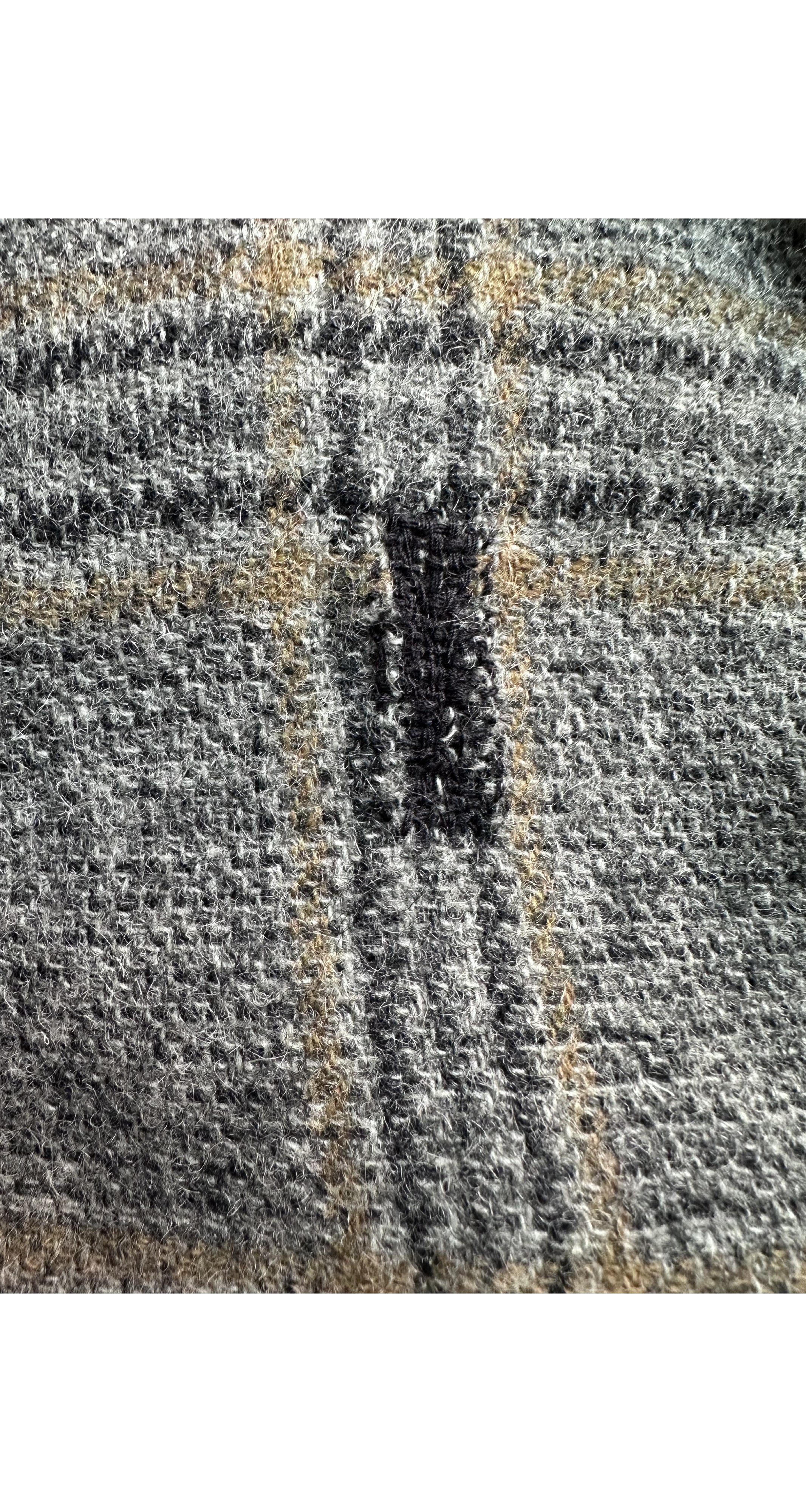 1970s Gray Plaid Wool Double-Breasted Trench Coat