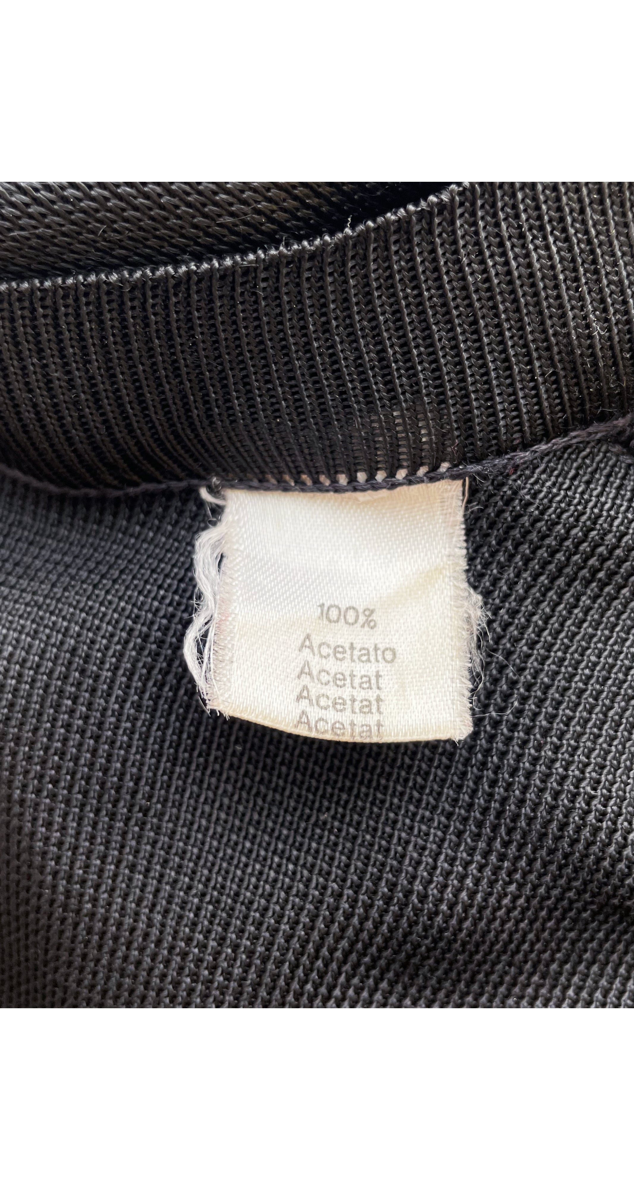 1986 S/S Runway Black Knit Boat Neck Mini Dress