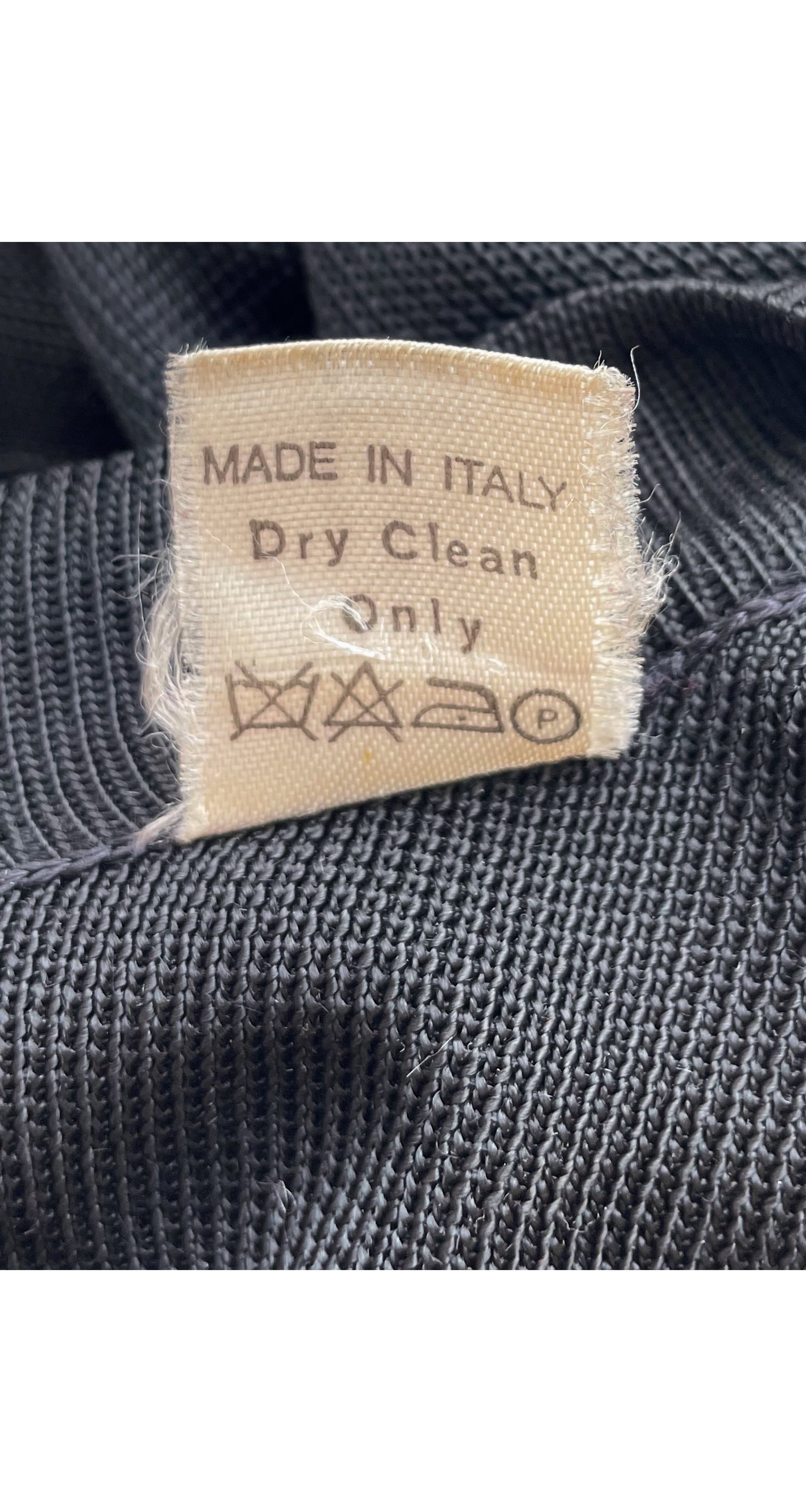 1986 S/S Runway Black Knit Boat Neck Mini Dress