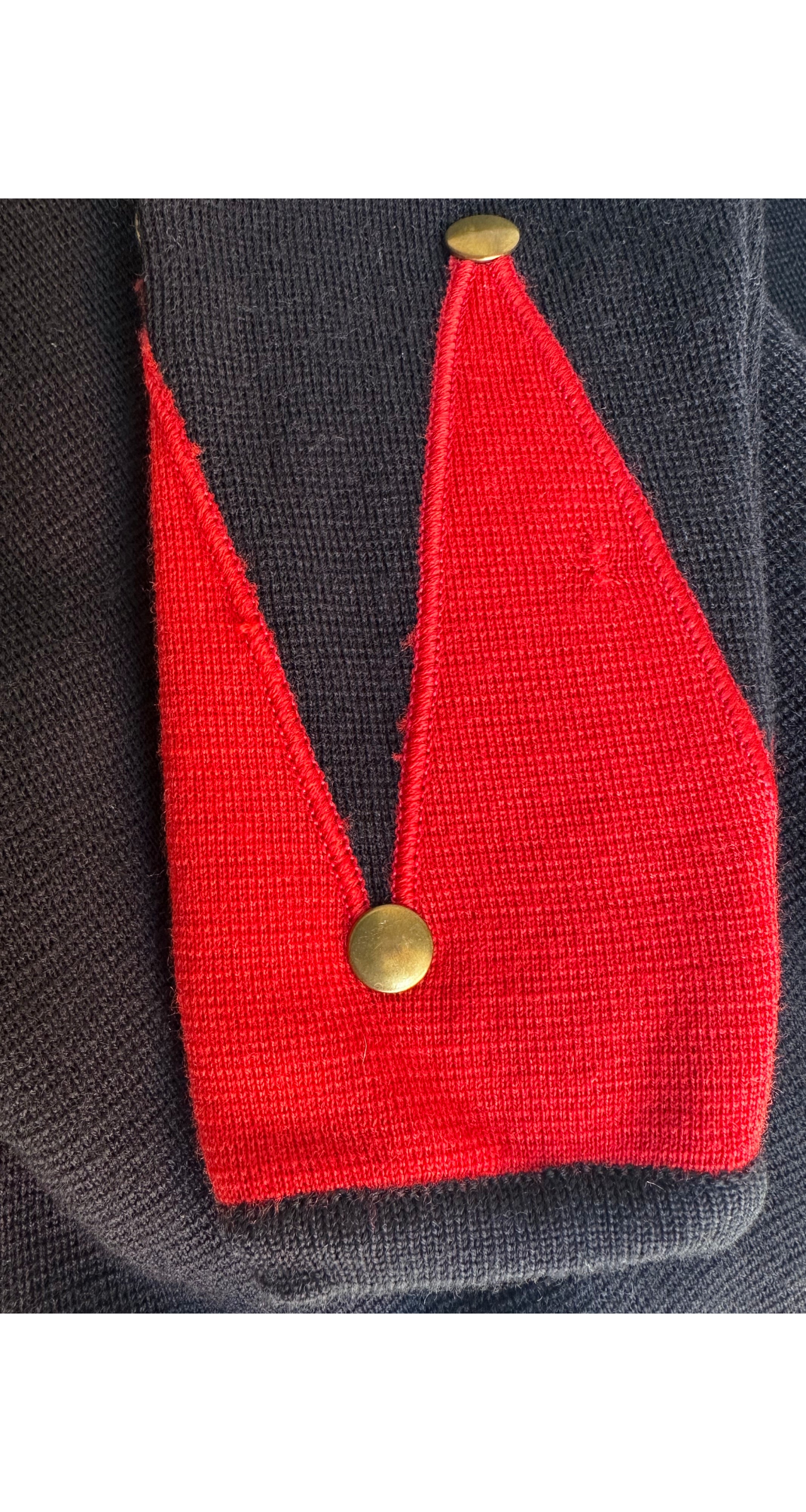 1991-92 F/W Black & Red Wool Knit Jester Dress
