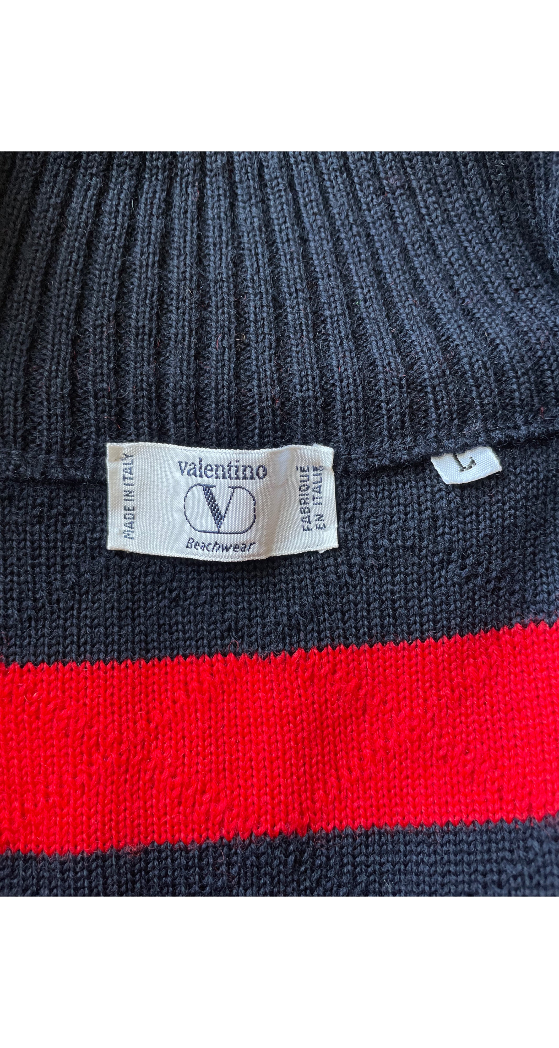 1980s Men's Striped Quilted Wool Knit Zip-Up Sweater