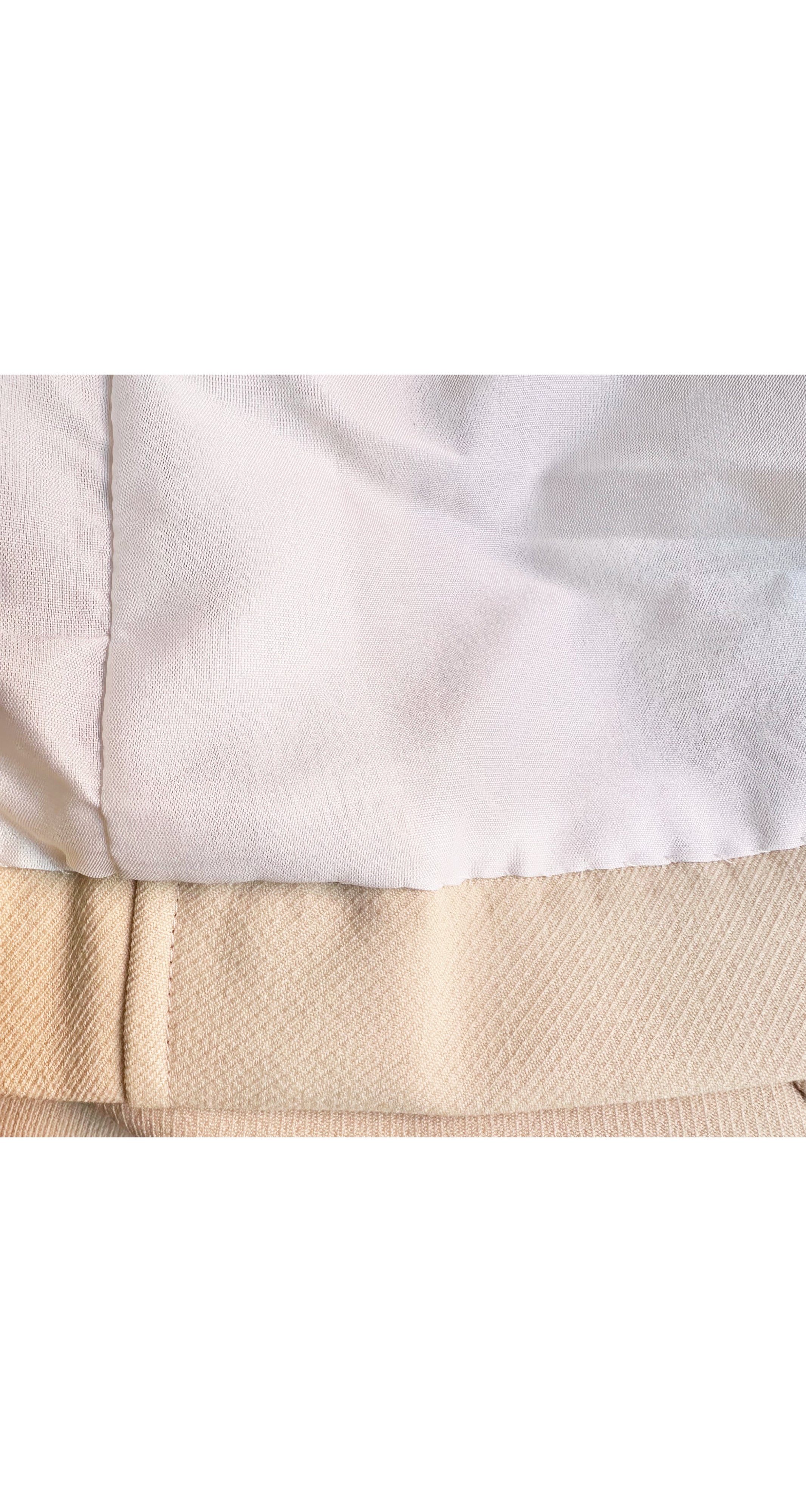 1972 Cream Wool Deep V-Neck Mini Dress