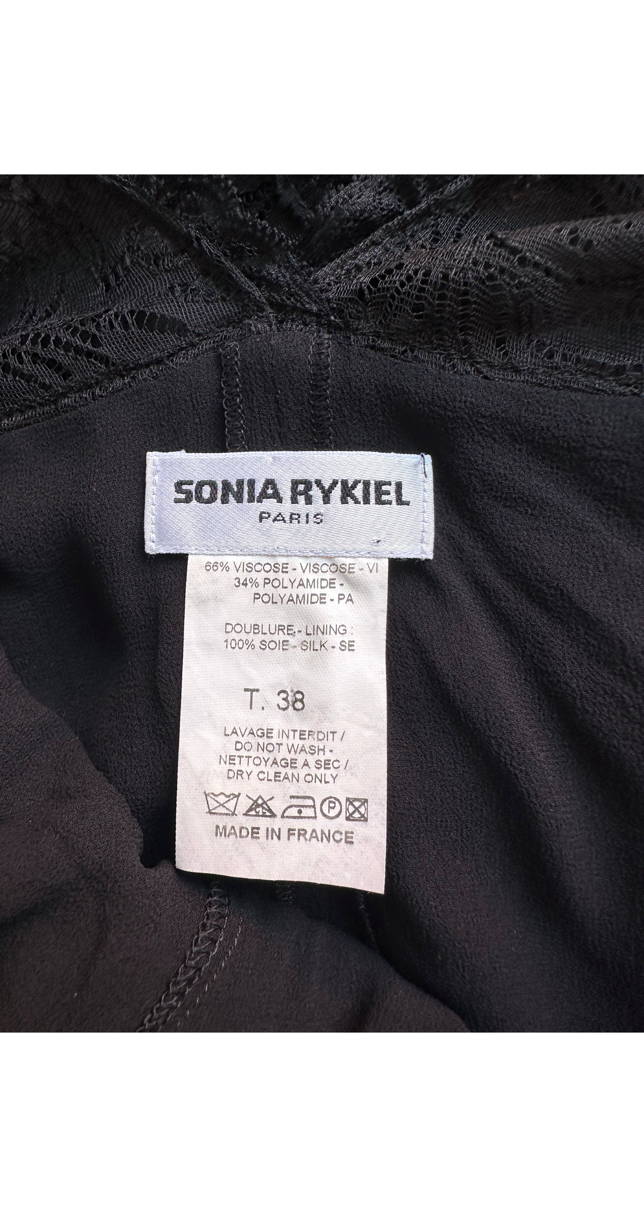 2006-07 F/W Black Chantilly Lace Ruffle Trim Dress