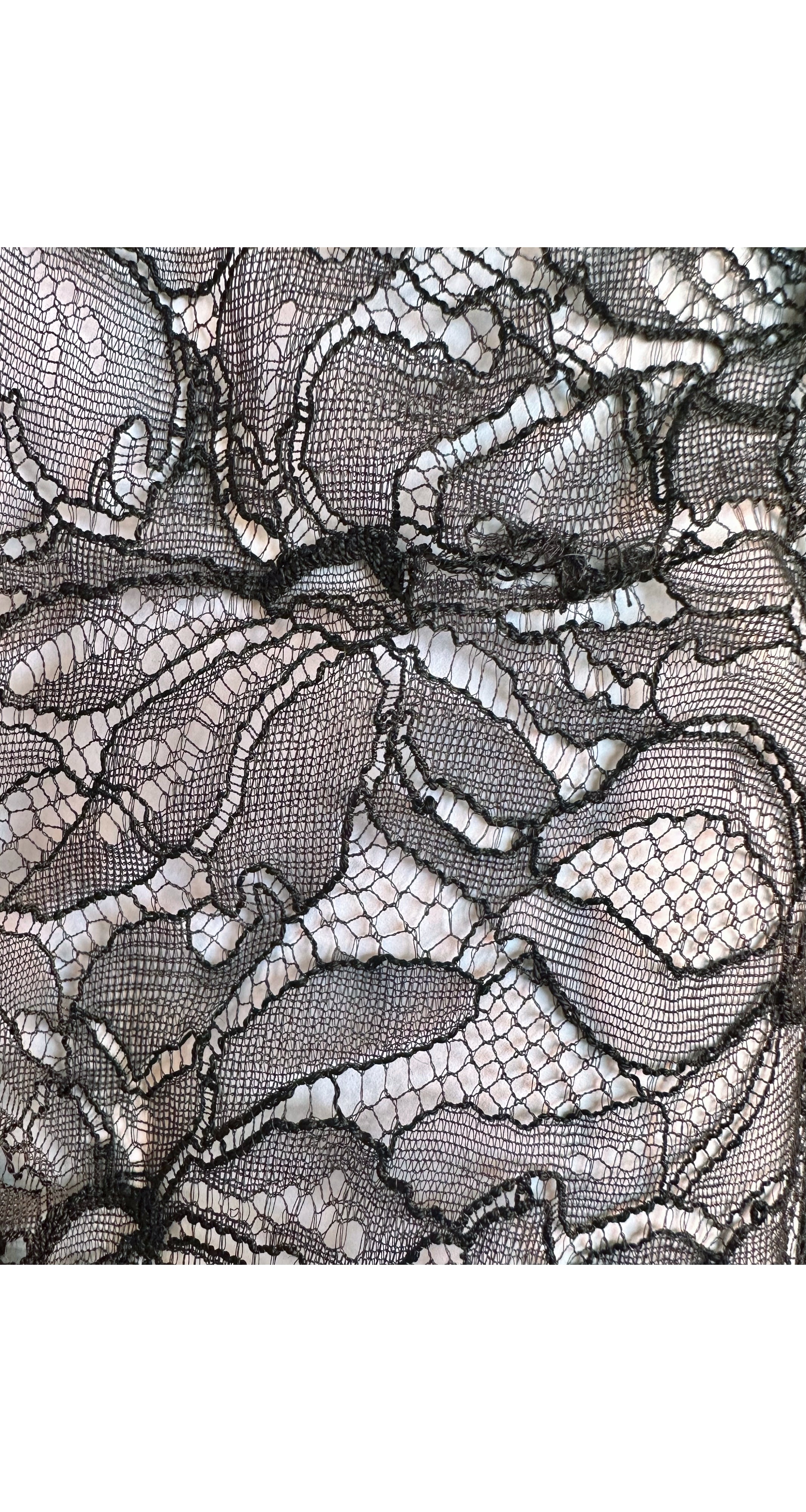 2006-07 F/W Black Chantilly Lace Ruffle Trim Dress