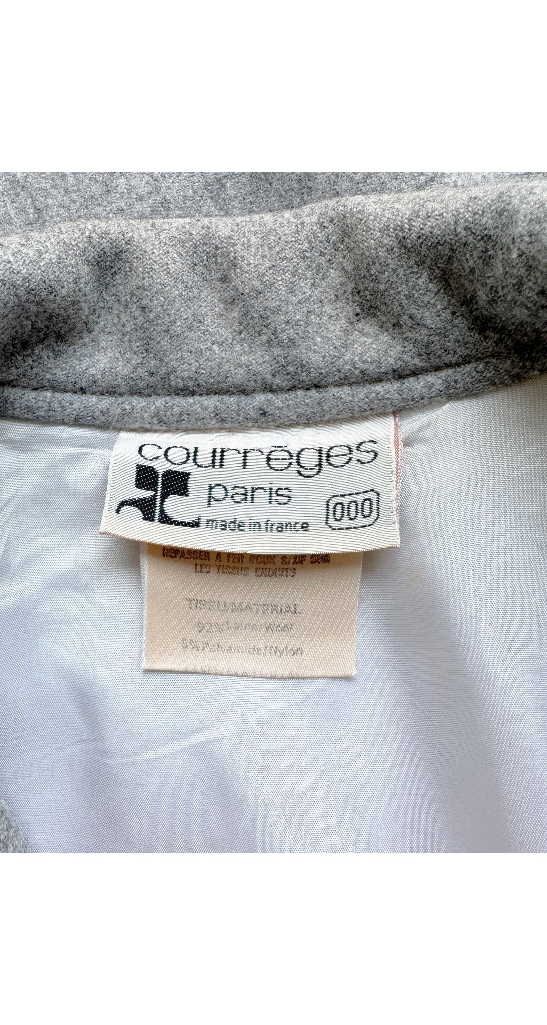 1983-84 F/W Gray Wool Blue Leather Trim Jacket