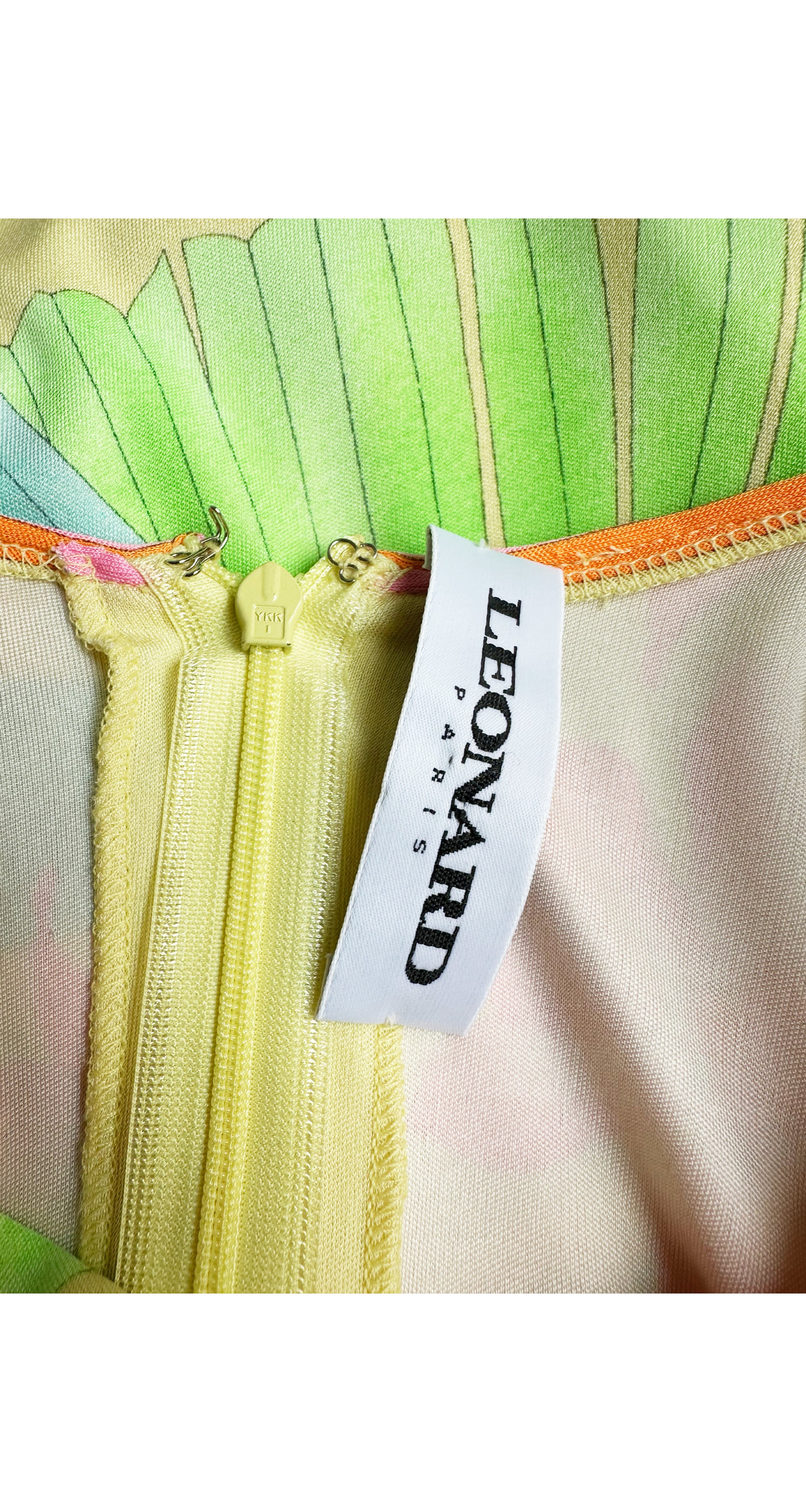 2001 S/S Floral Yellow Silk Jersey Asymmetrical Dress