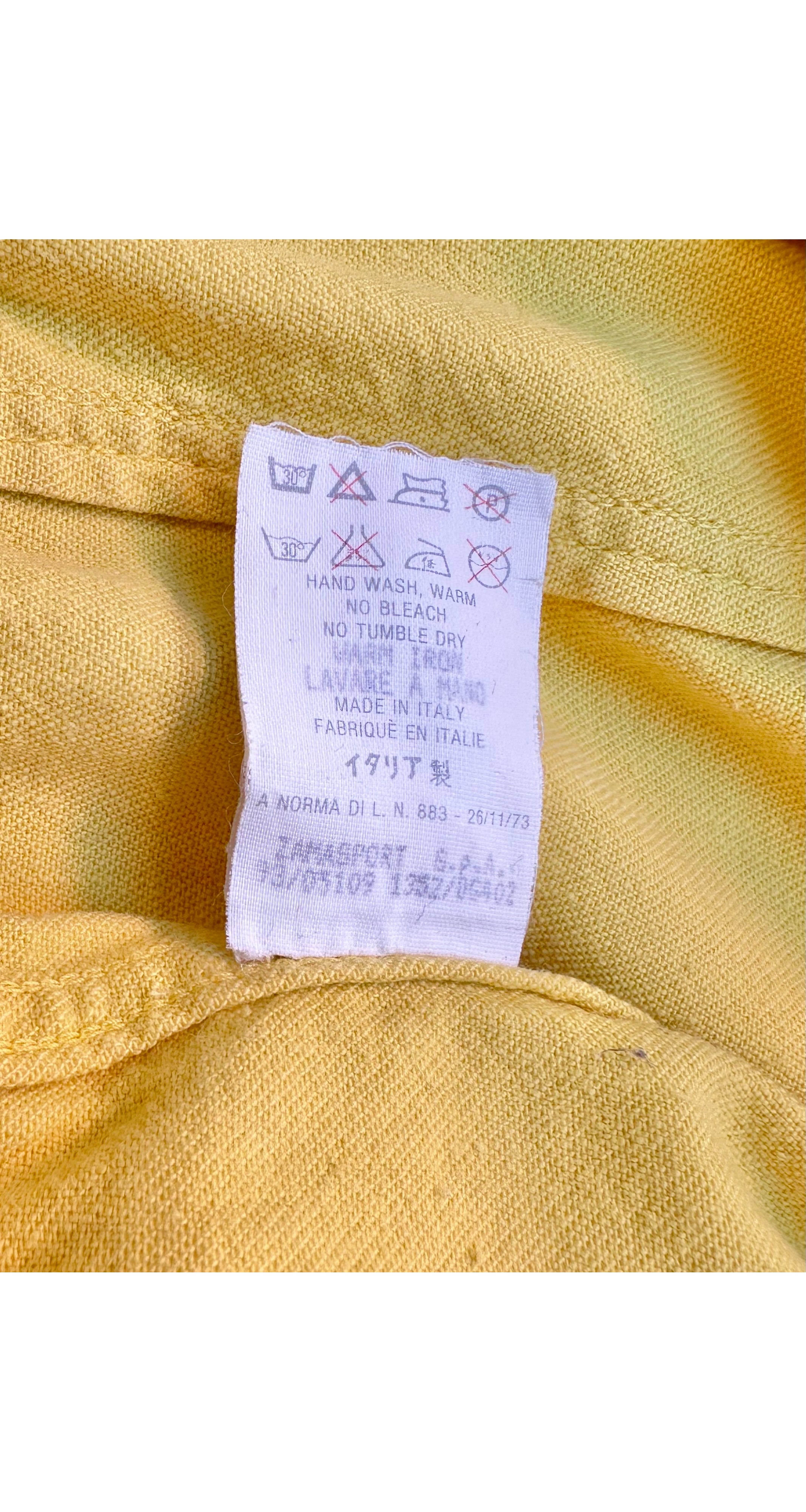 1993 Yellow Denim Cotton Logo Snap Bodysuit