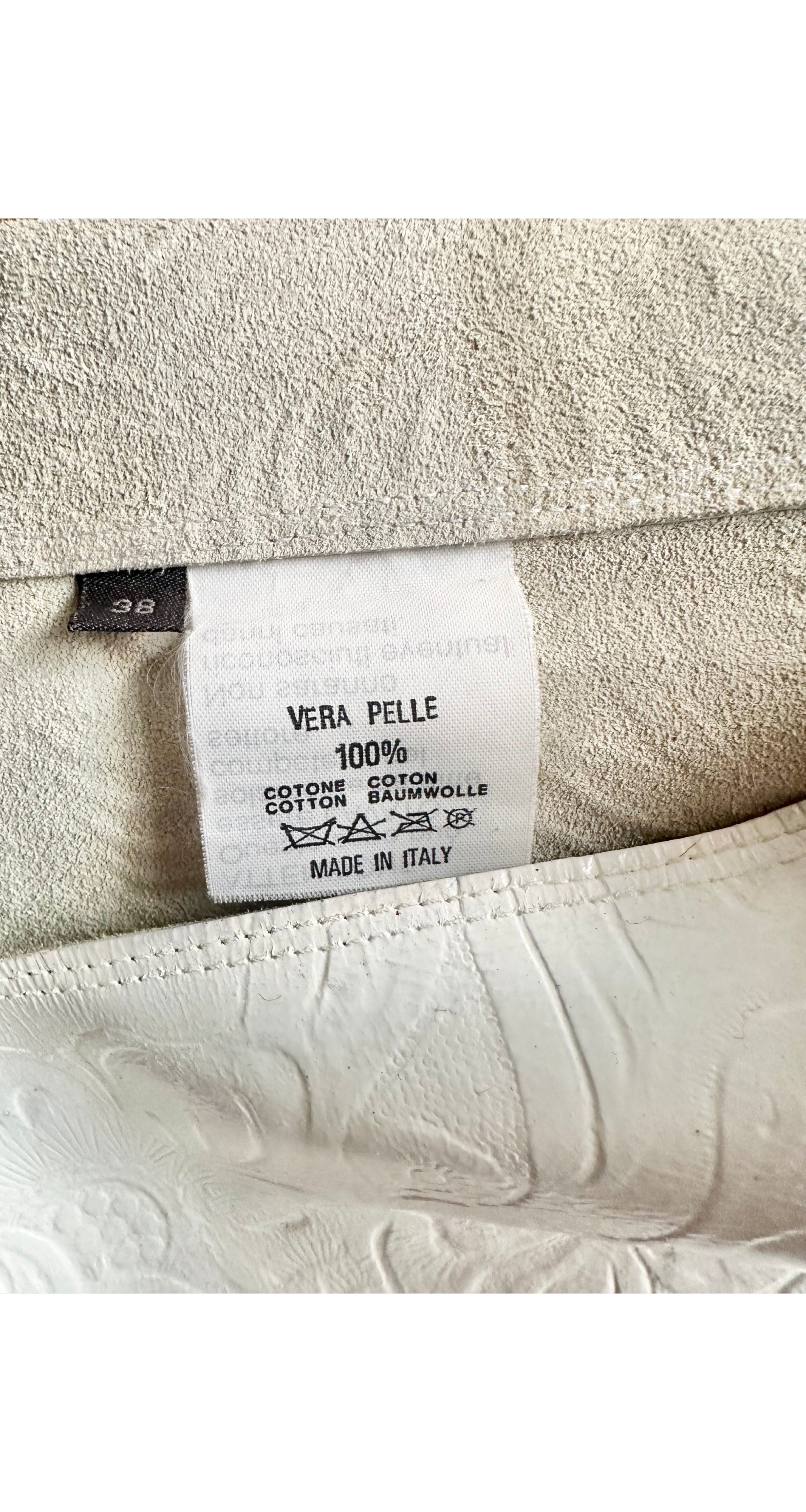 2001-02 F/W White Tooled Leather Mini Skirt