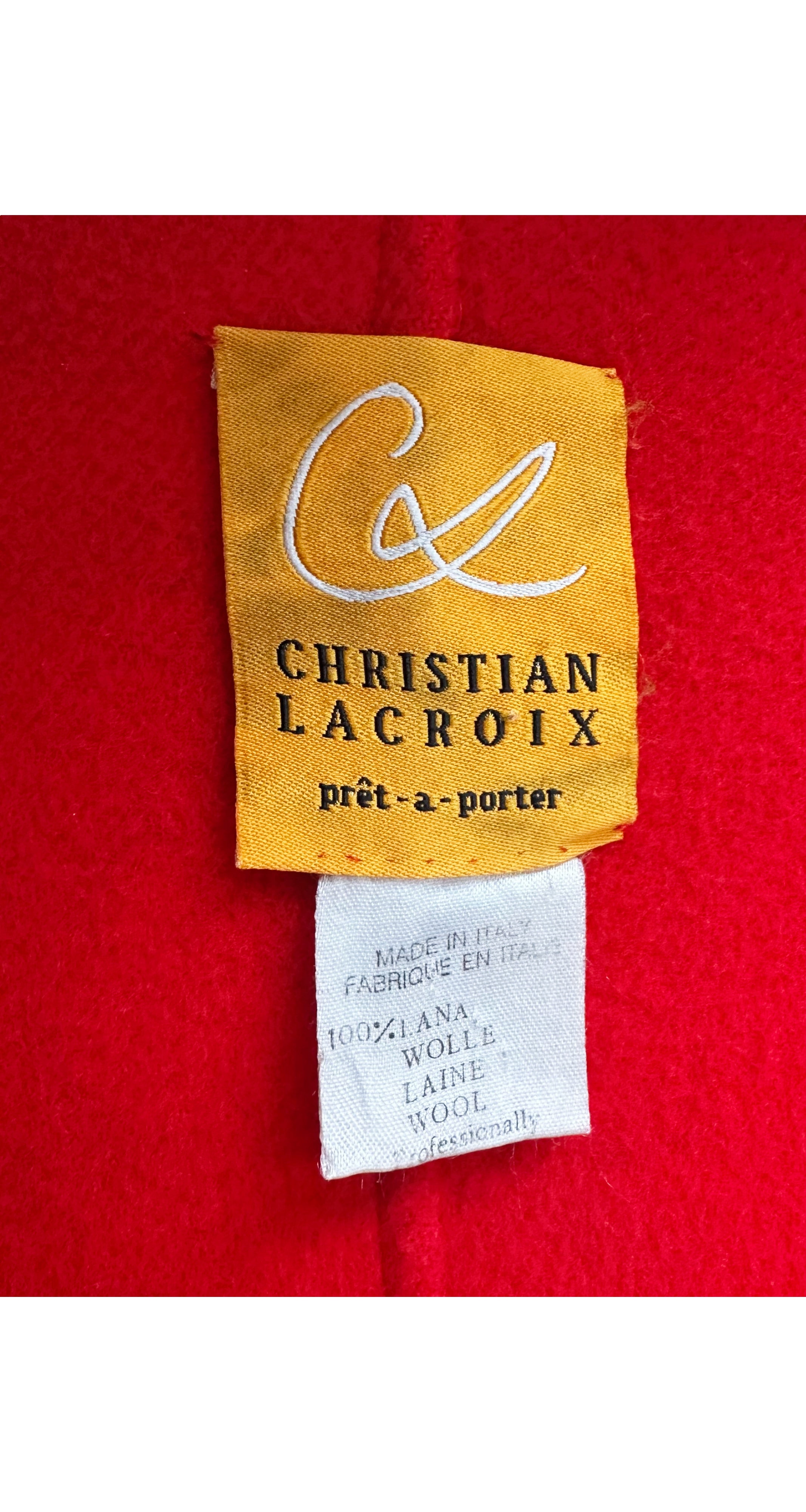 1988-89 F/W Red Double-Faced Wool Oversized Coat