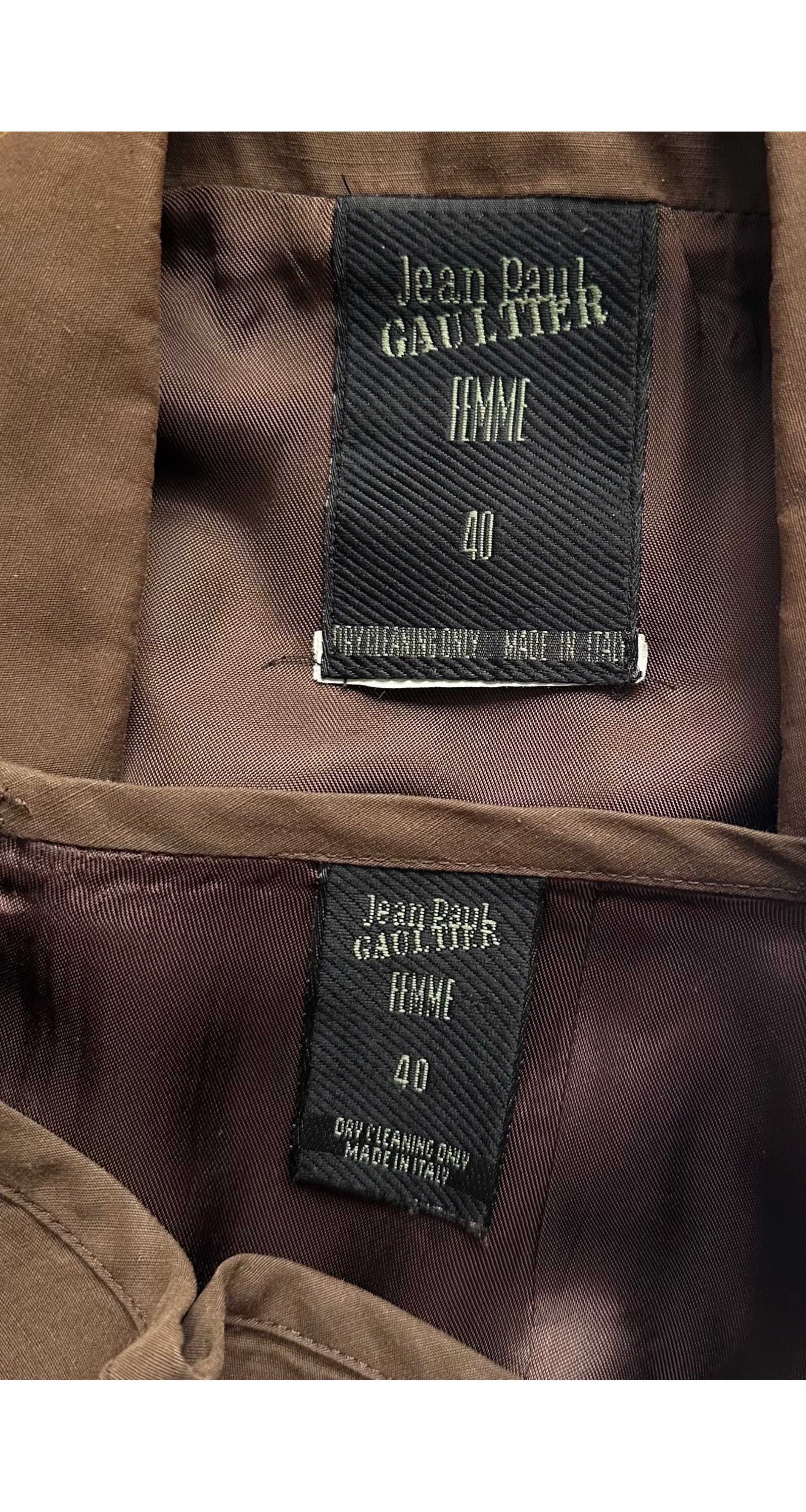 1980s Carwash Brown Cotton Mini Skirt Suit
