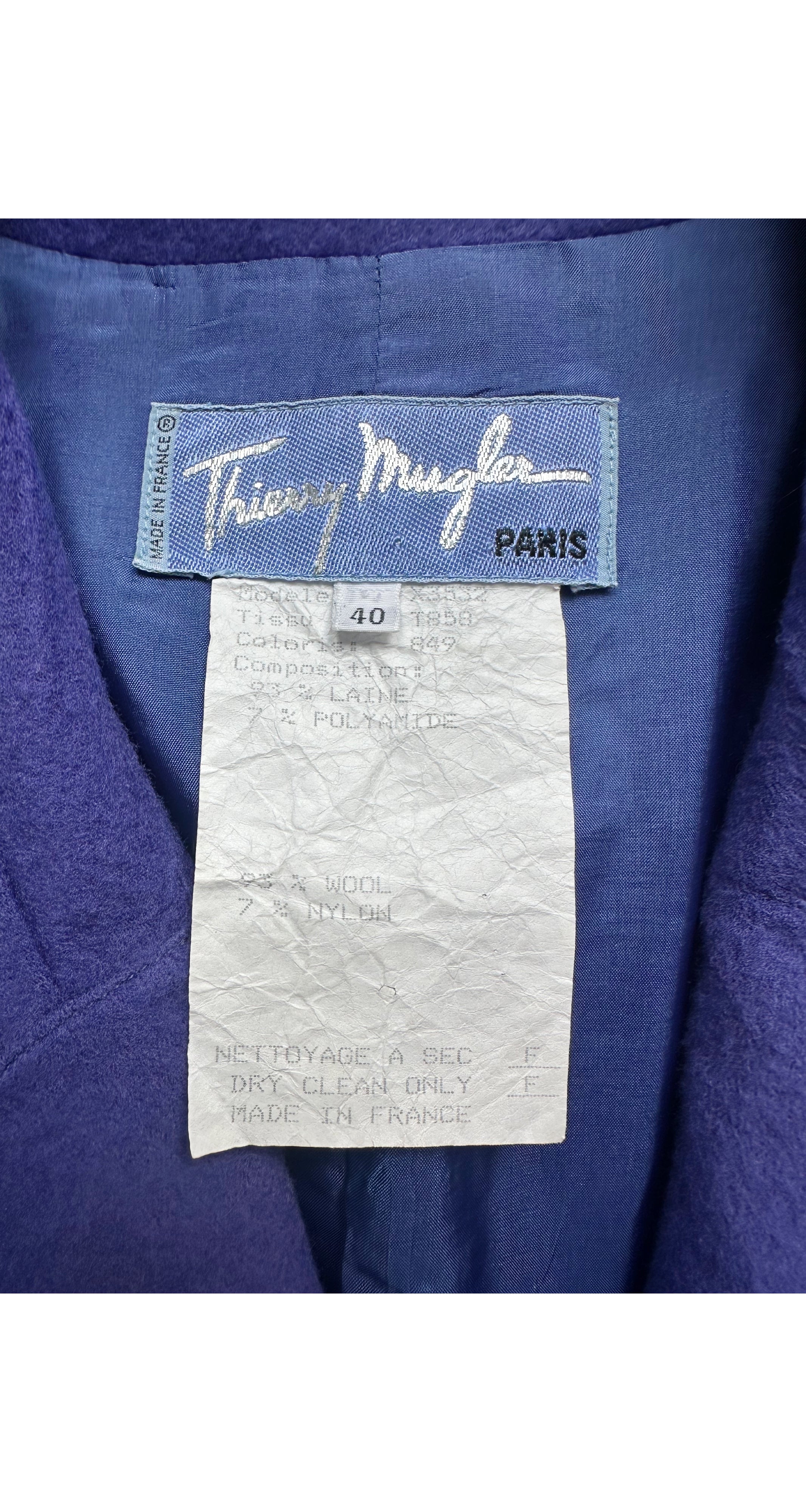 1990 F/W Purple Wool Chain Belt Jacket