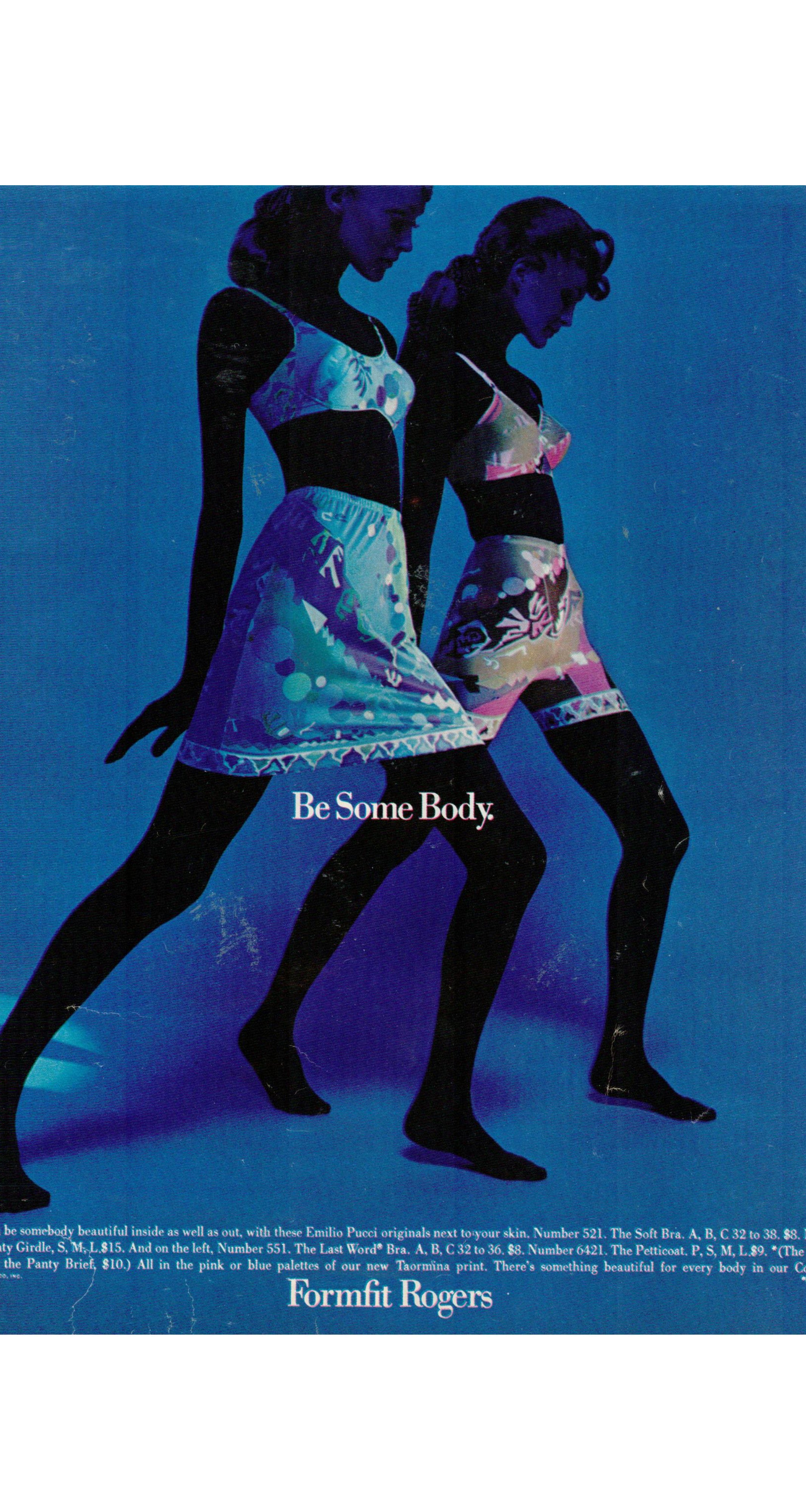 1960s Printed Blue & Purple Three-Piece Lingerie Set