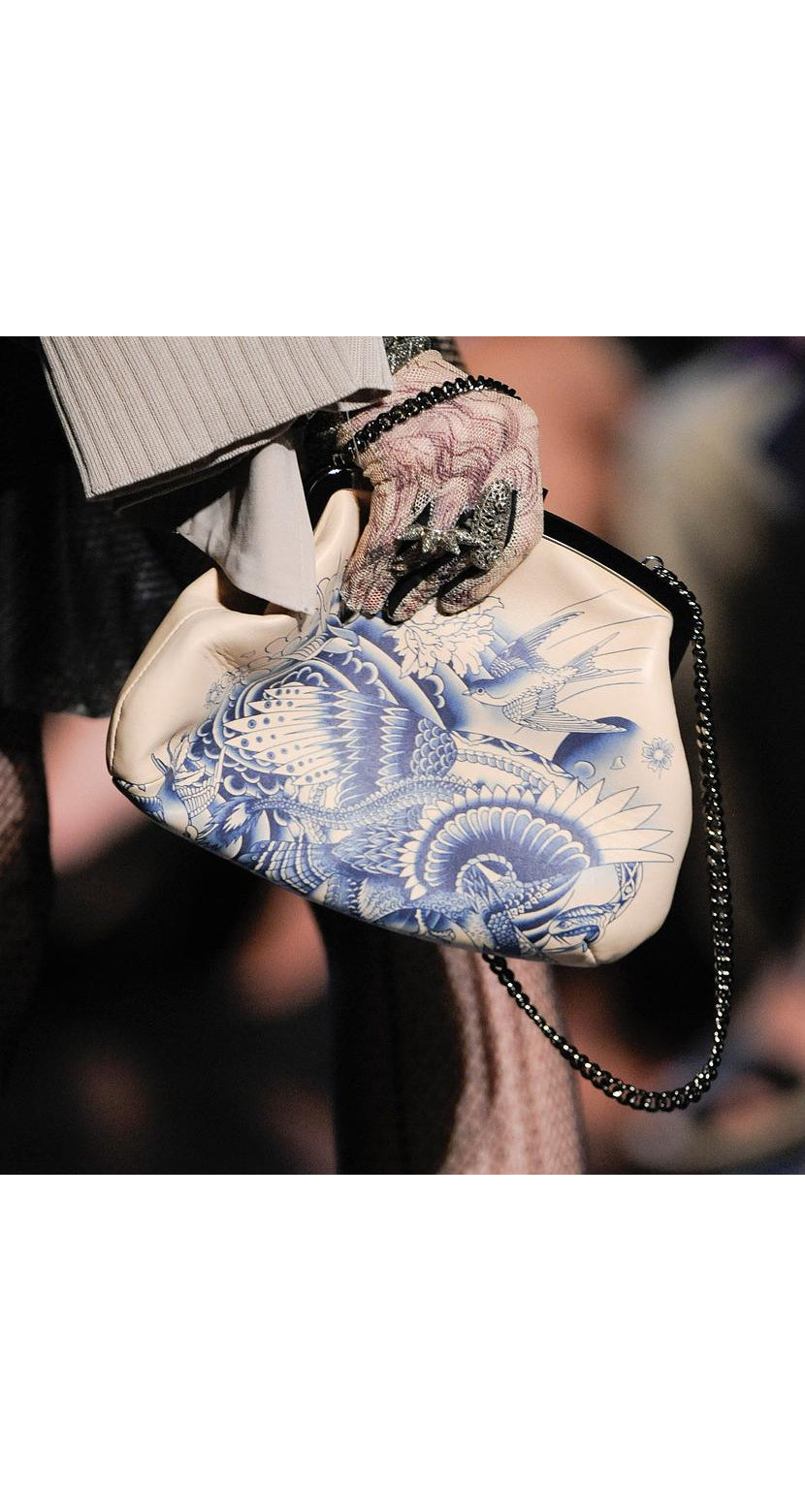 2012 S/S Koi Fish Embossed Leather Crossbody Bag