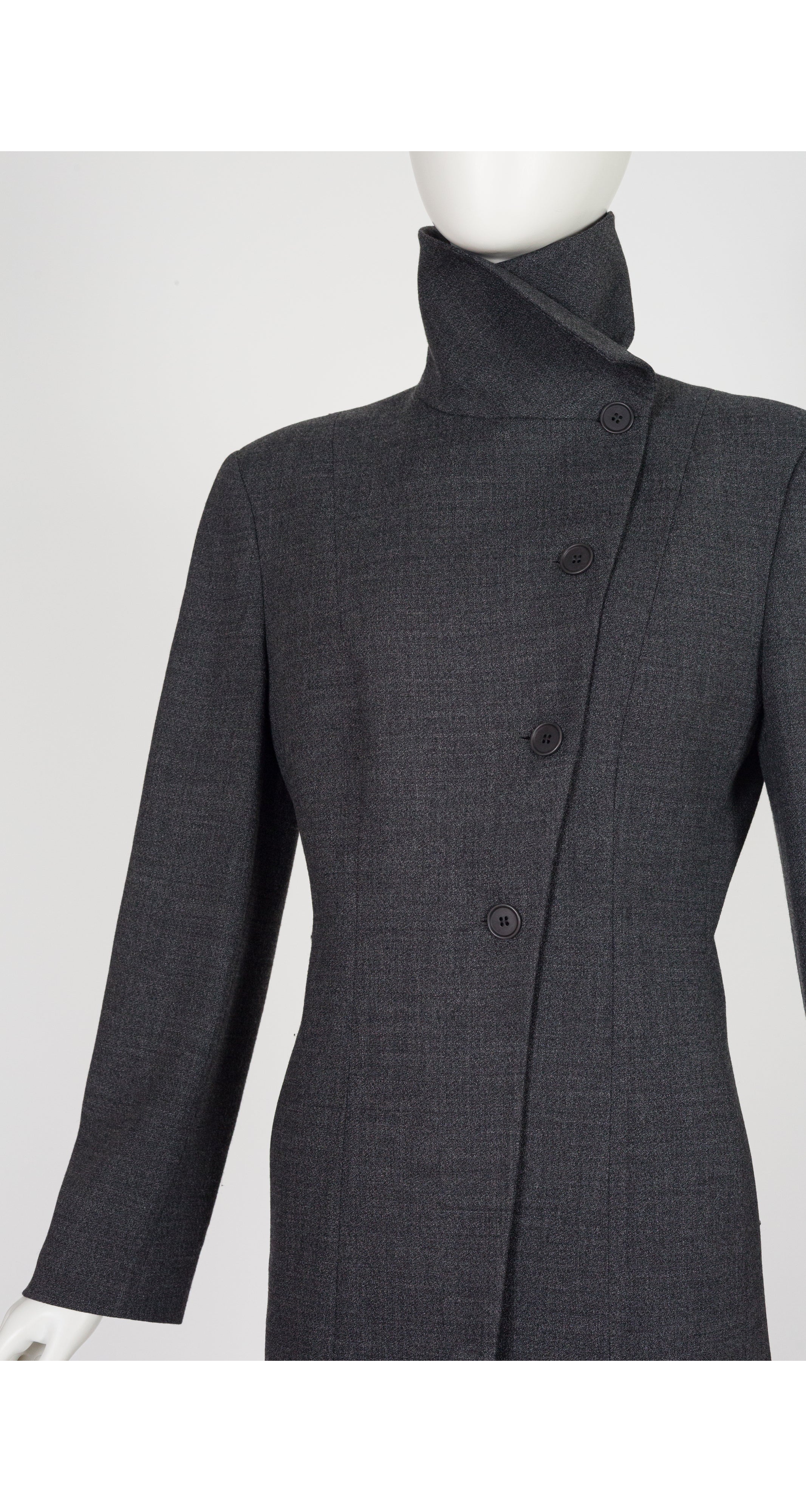 1997-98 F/W Gray Wool Asymmetrical Maxi Skirt Suit