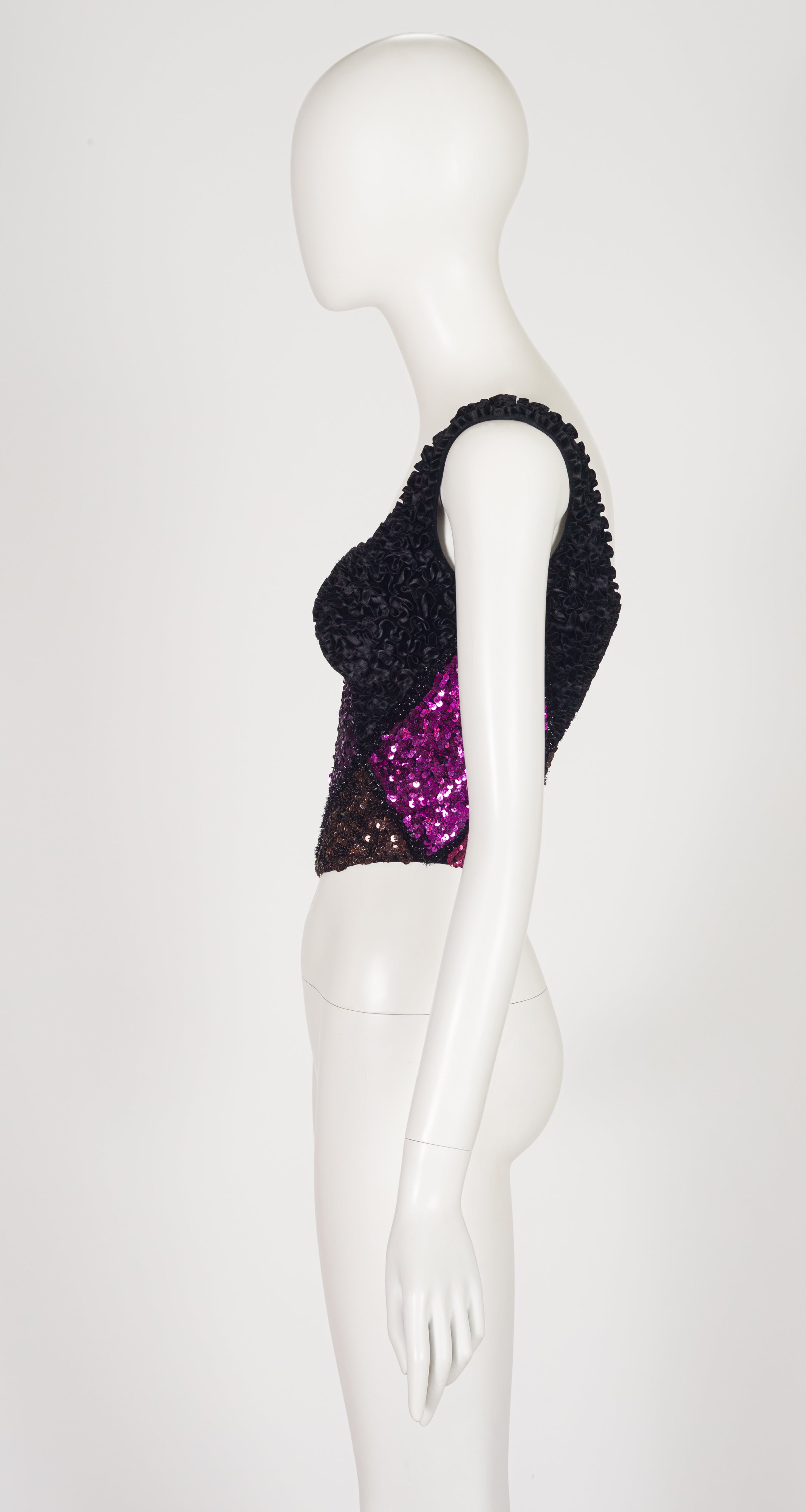1992-93 F/W Harlequin Sequin & Ribbon Bustier Top