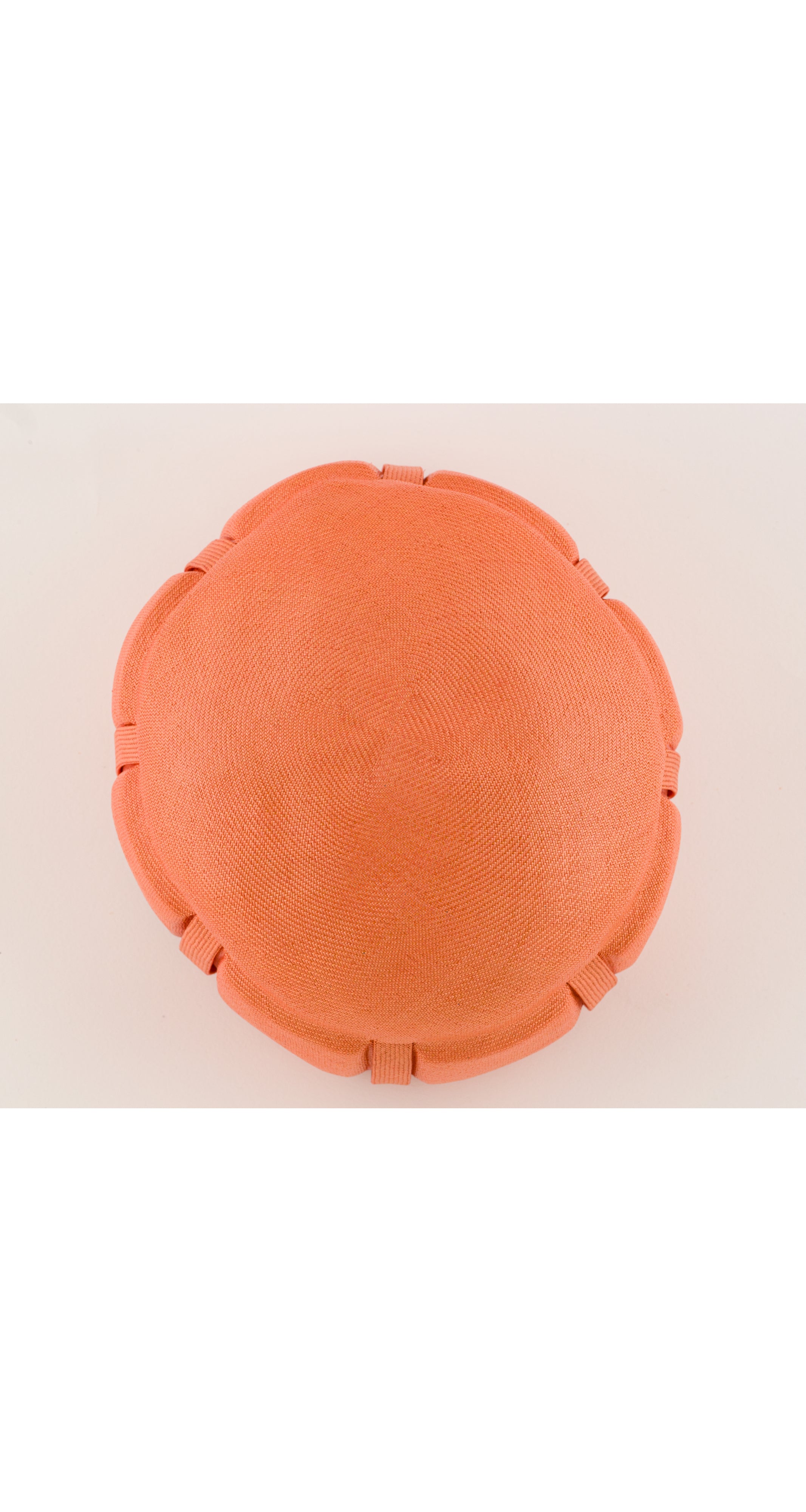 1960s Orange Straw Sculptural Pillbox Hat