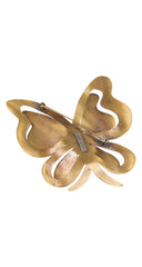 1990s 3D Butterfly Figural Brass Brooch