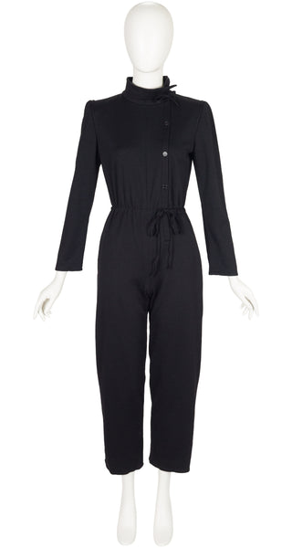 Sonia Rykiel 1979-80 F/W Black Wool Jersey Long Sleeve Jumpsuit