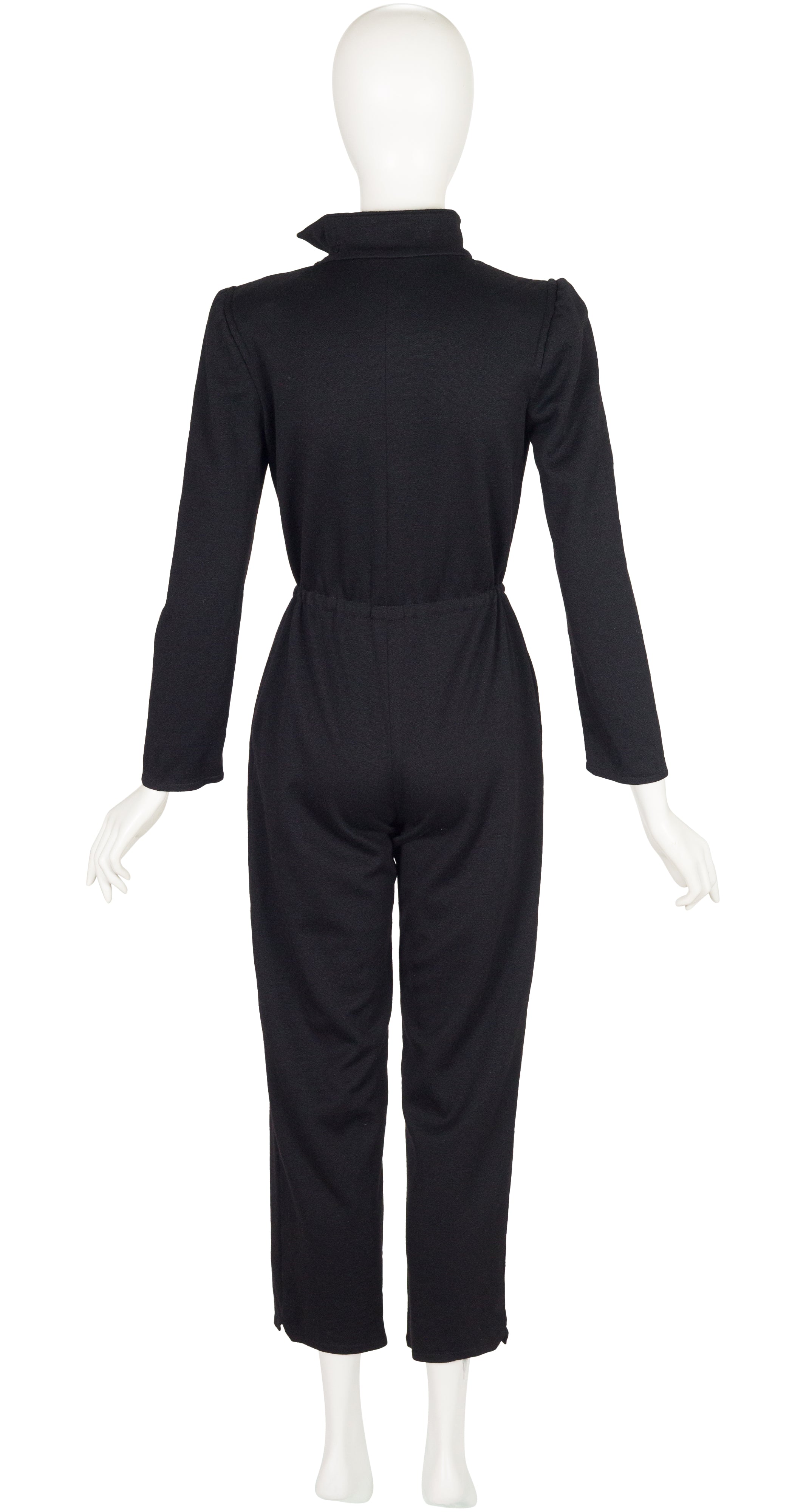 1979-80 F/W Black Wool Jersey Long Sleeve Jumpsuit