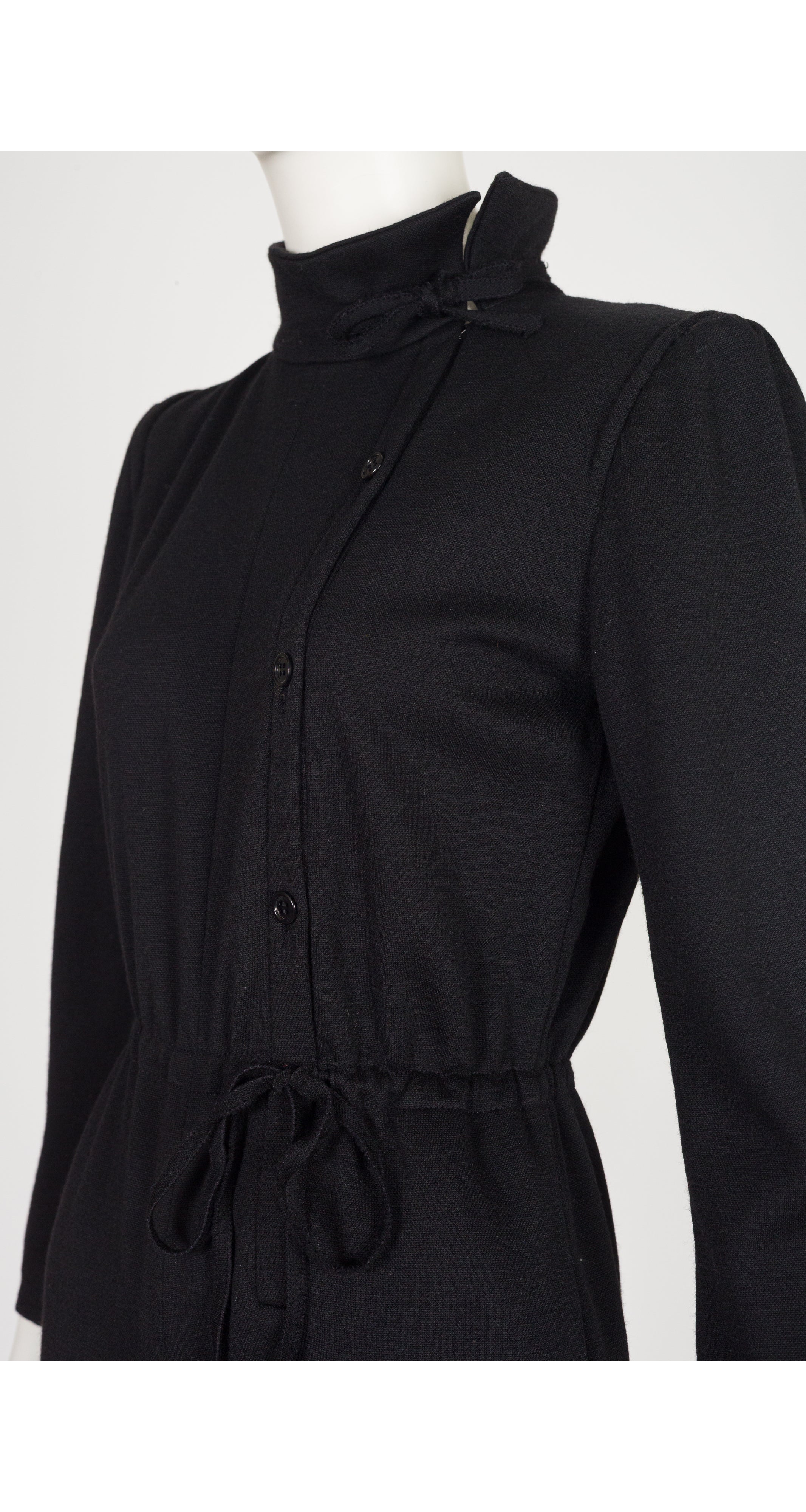 1979-80 F/W Black Wool Jersey Long Sleeve Jumpsuit