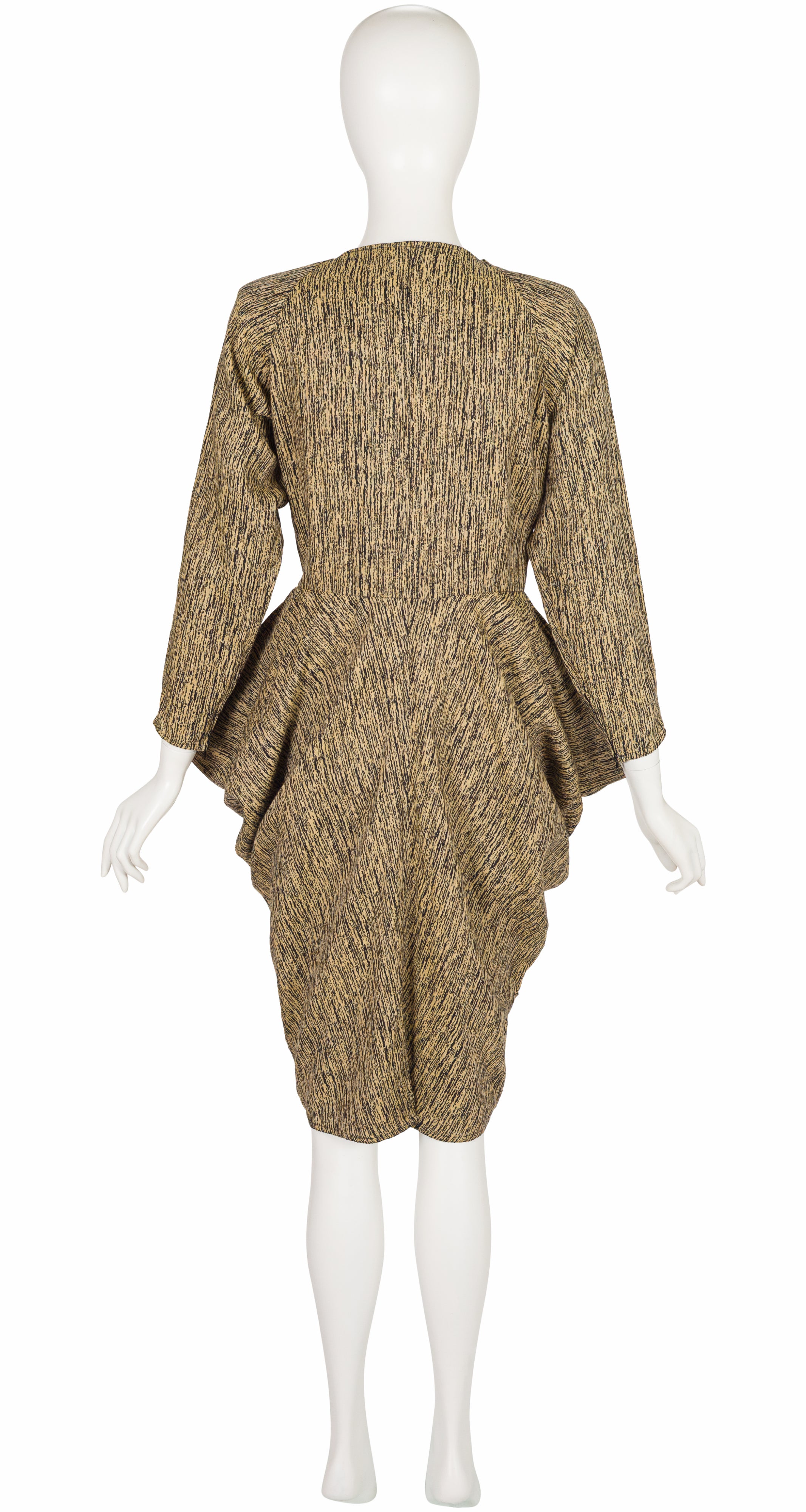 1984-85 F/W Draped Wool Double-Breasted Dress