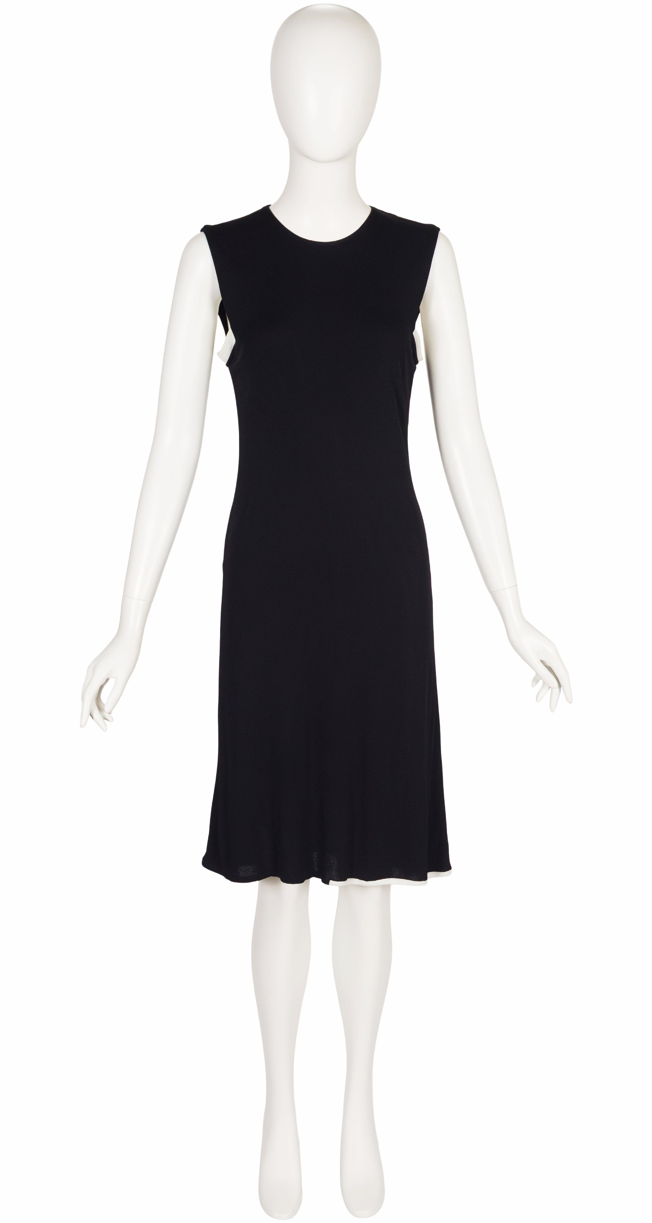 1997 Black Viscose Jersey Sleeveless Dress