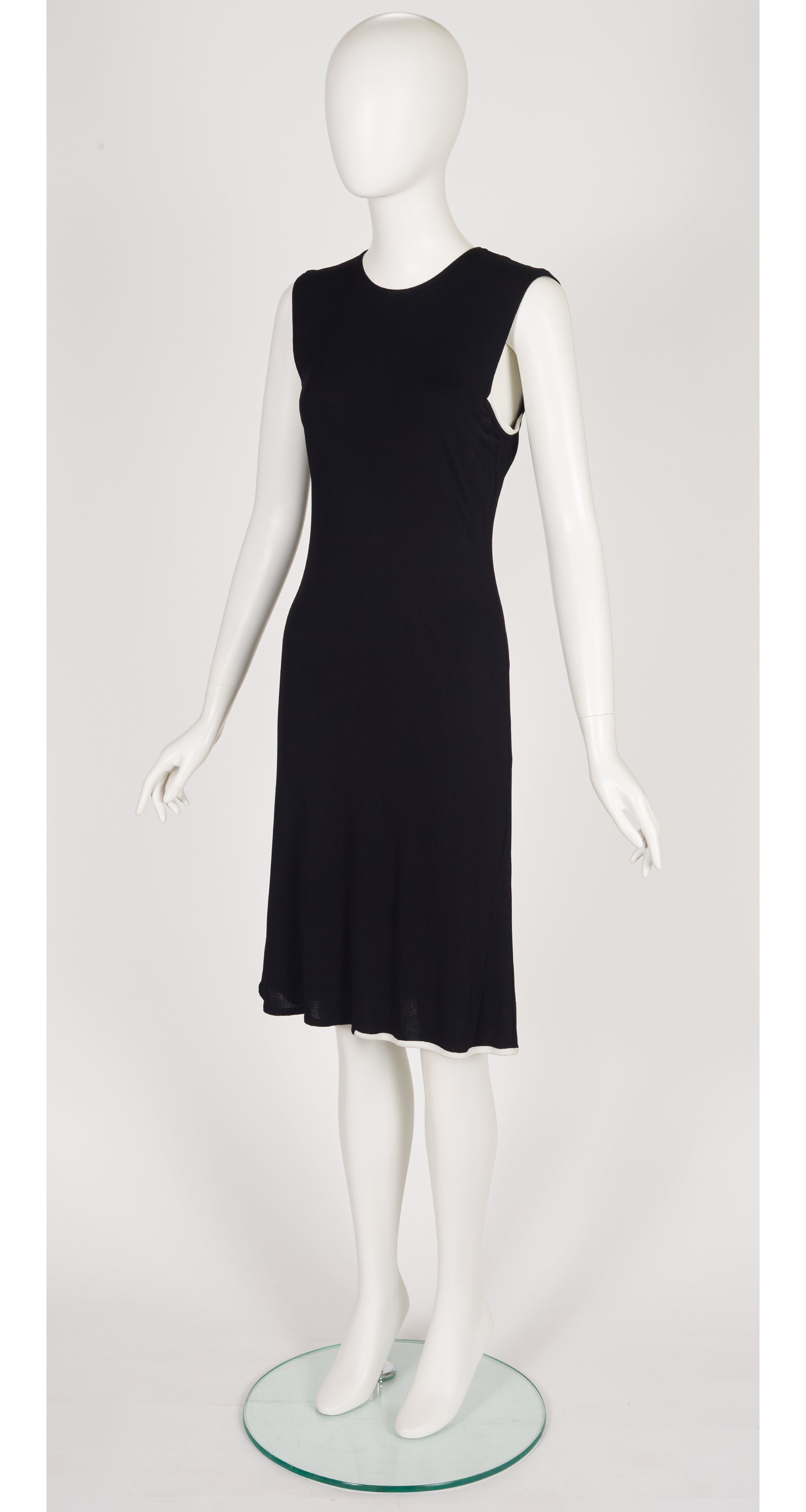1997 Black Viscose Jersey Sleeveless Dress