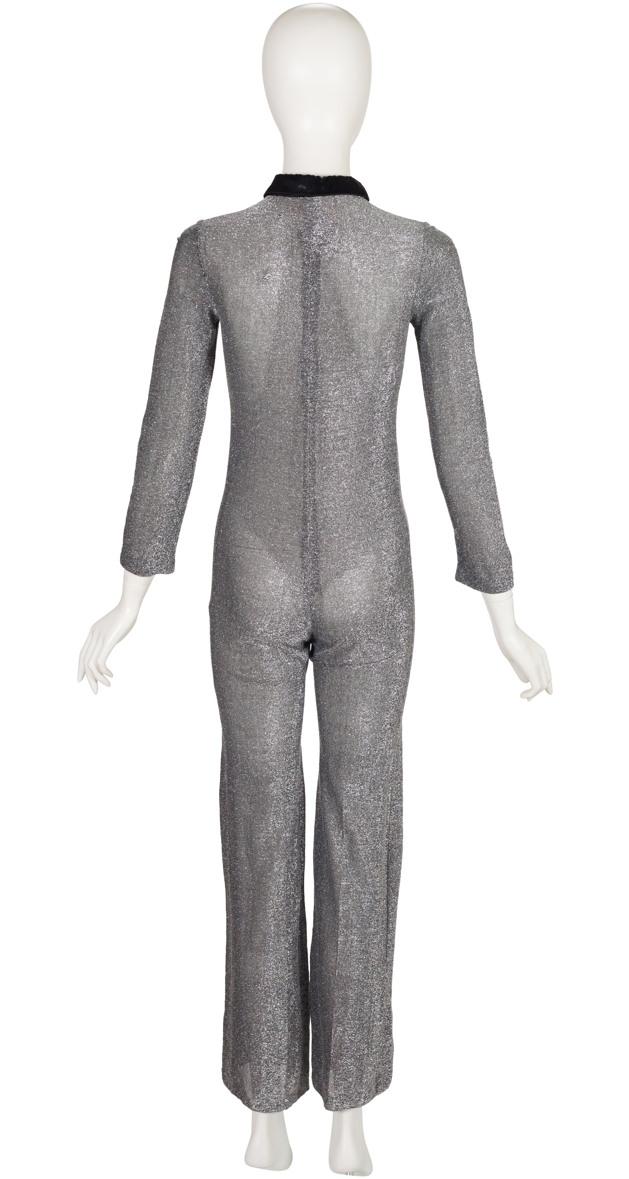 1960s Space Age Silver Zip-Up Jumpsuit