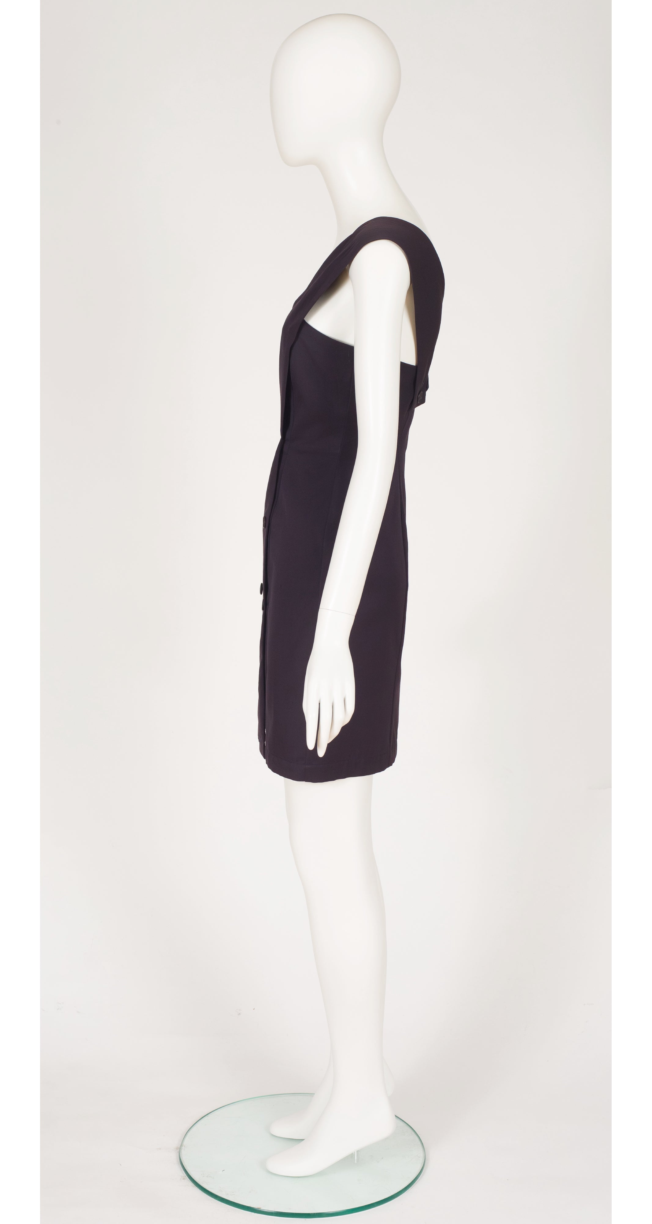 1987 Navy Wool Gabardine Double-Breasted Tuxedo Dress