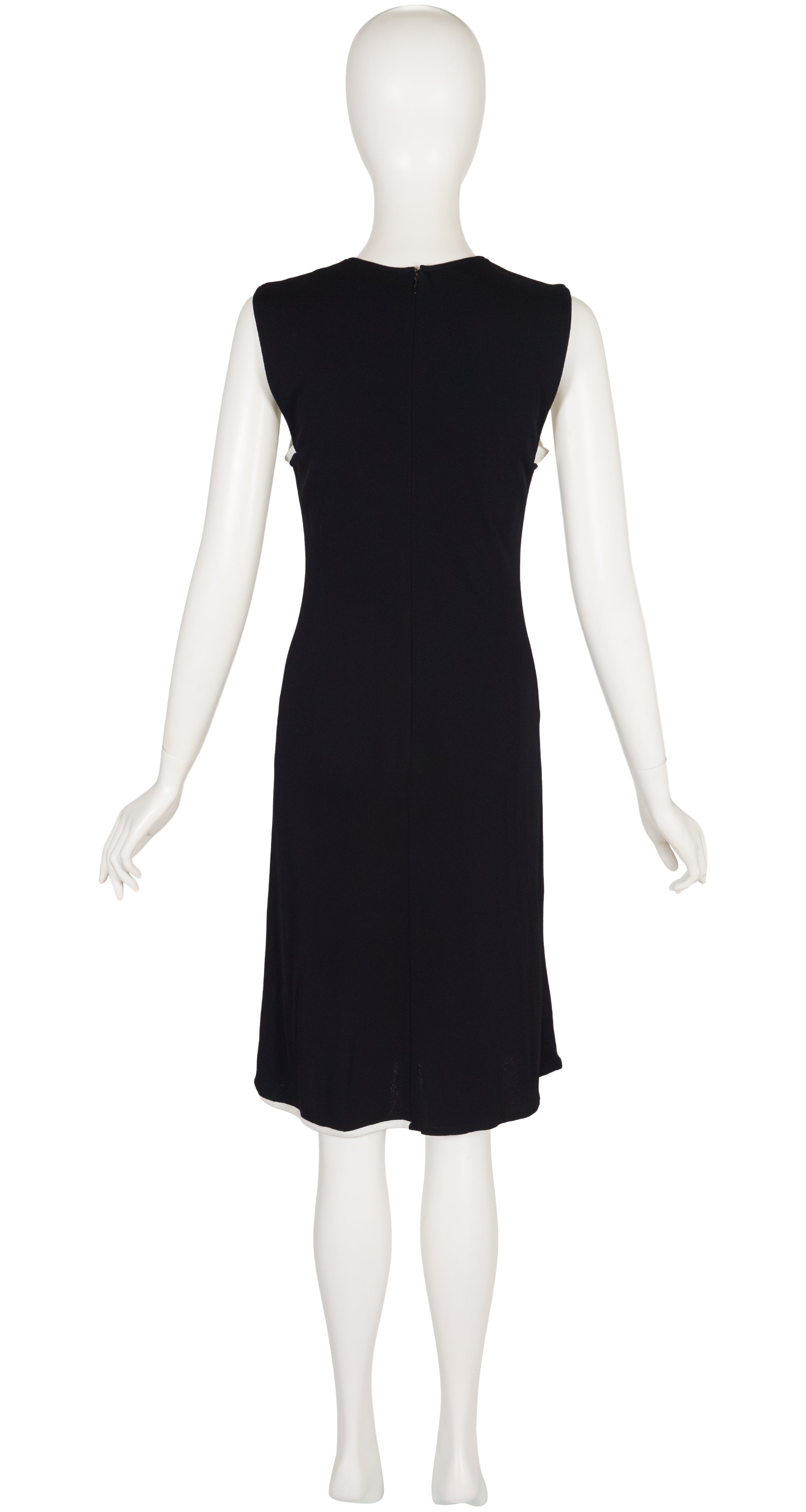 1997 Black Viscose Jersey Sleeveless Dress