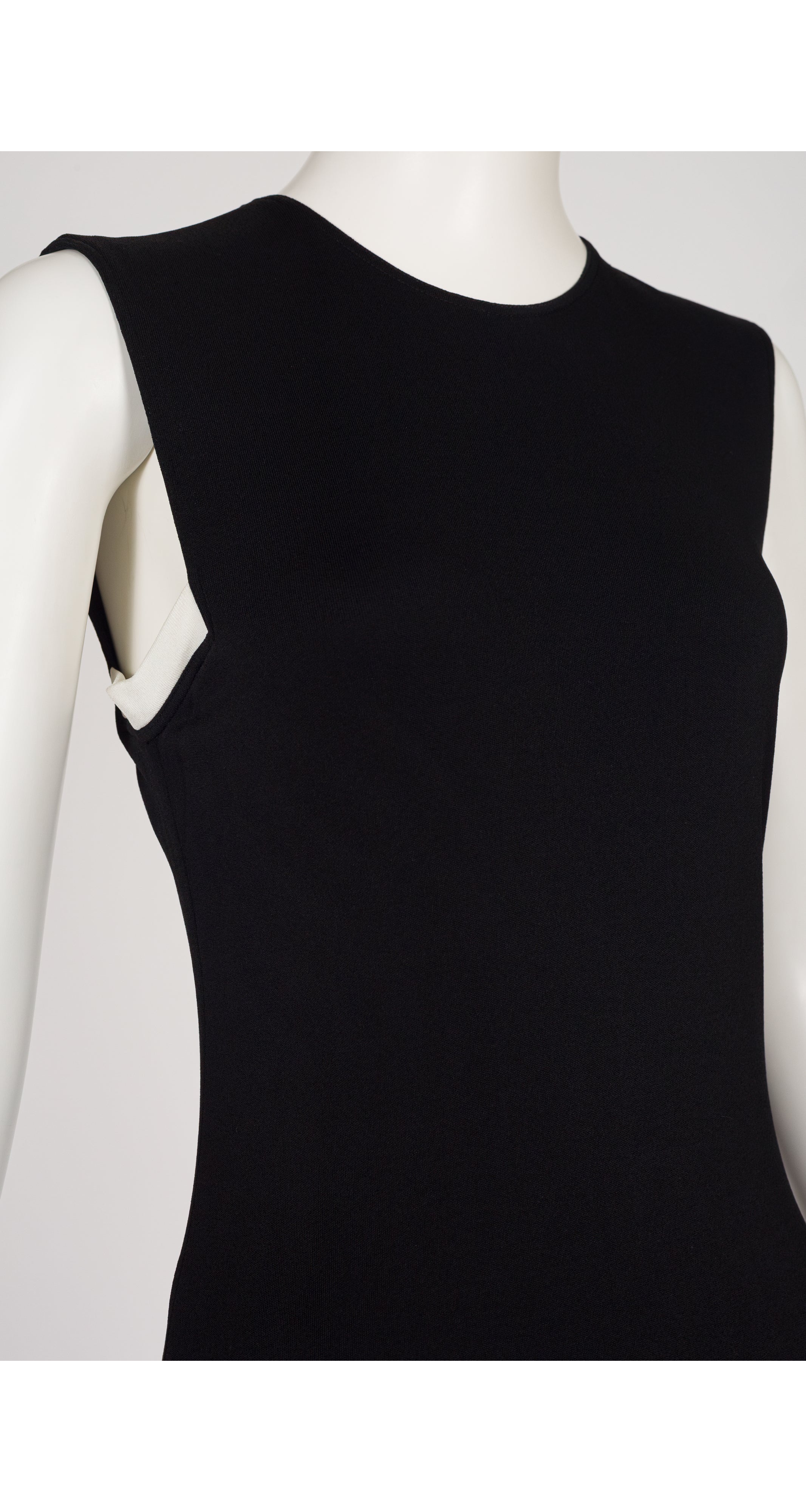 1997 Black Viscose Jersey Sleeveless Dress