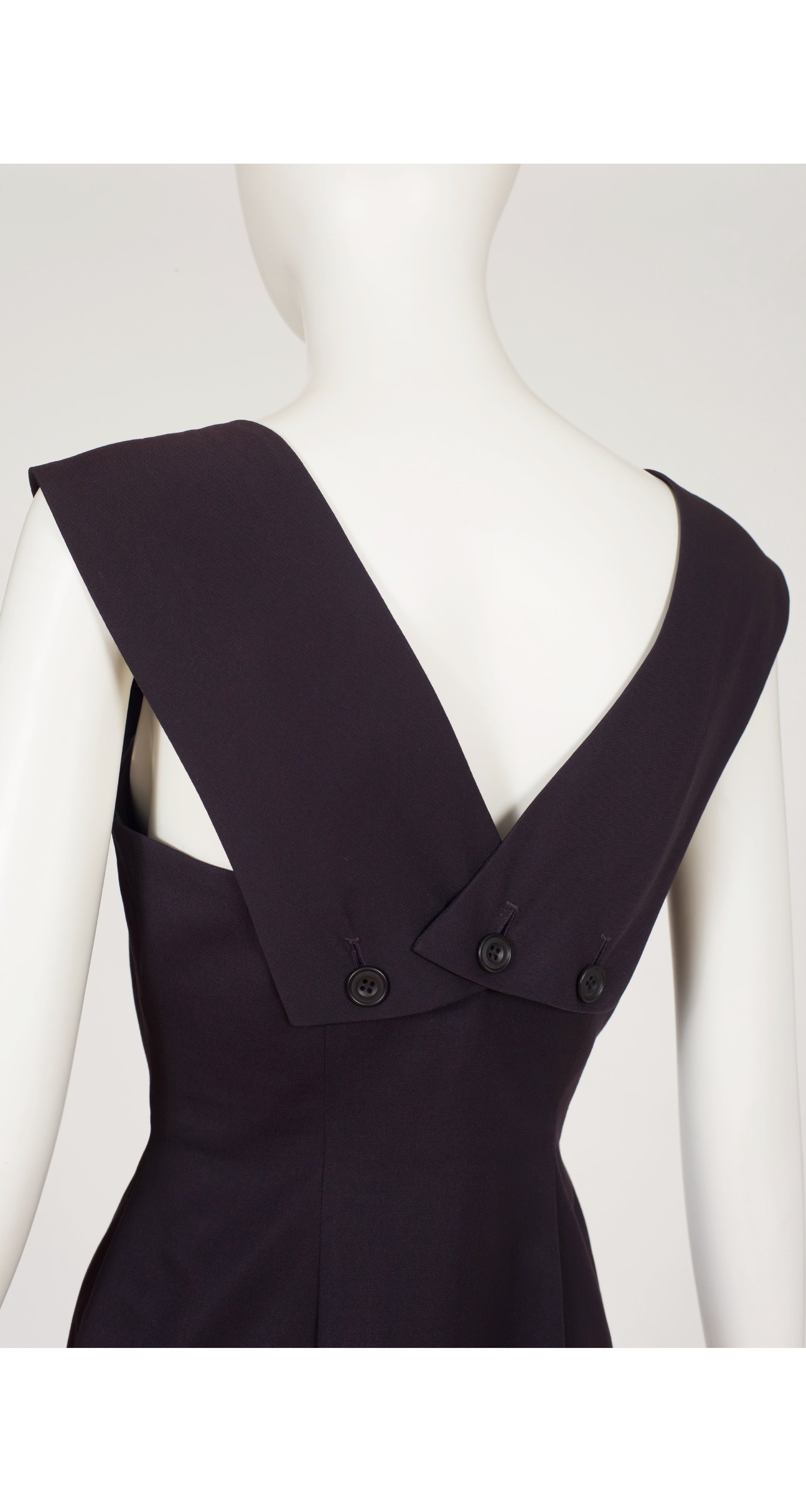 1987 Navy Wool Gabardine Double-Breasted Tuxedo Dress