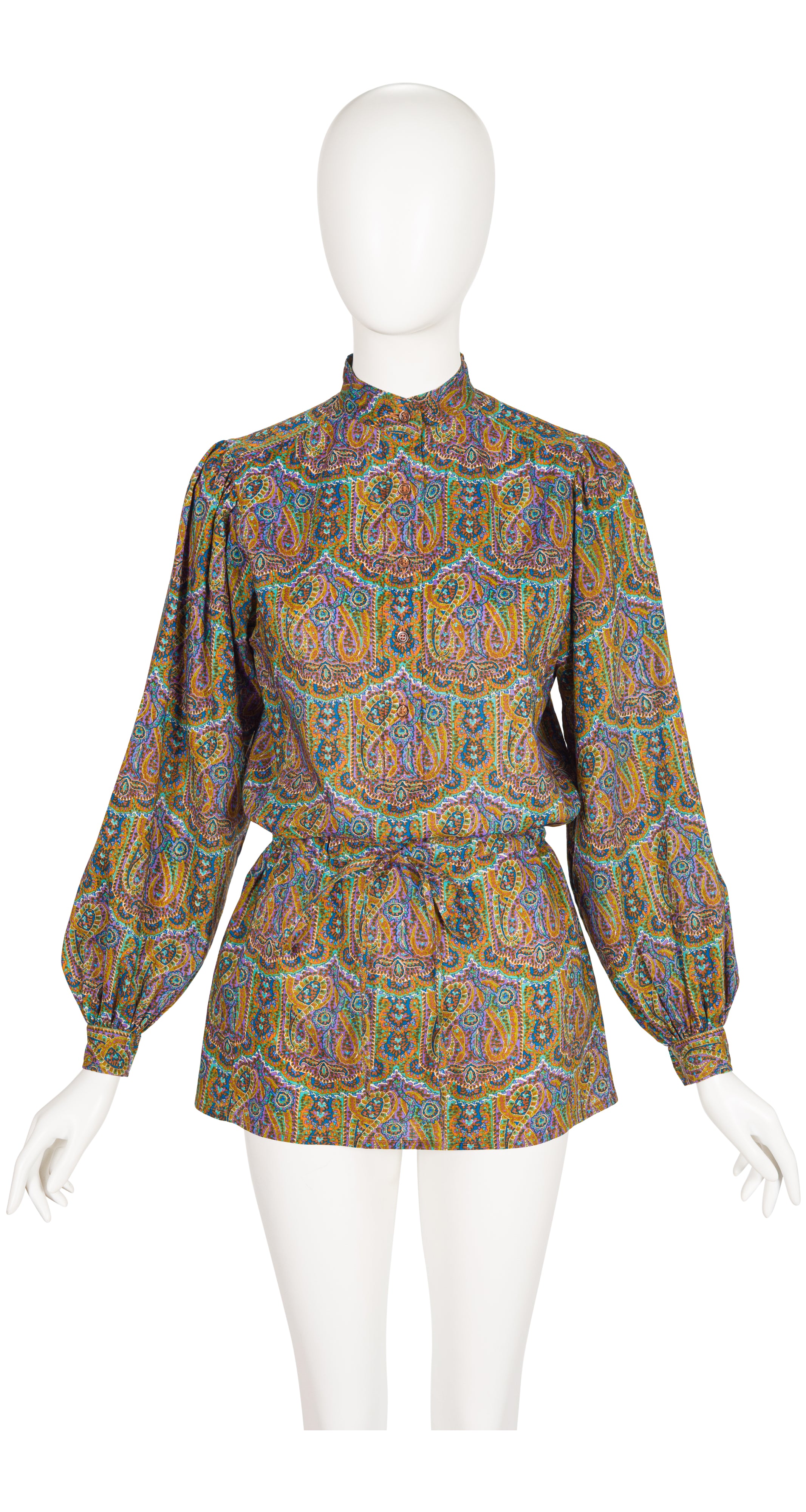 1977-78 F/W Paisley Print Wool Challis Tunic Top