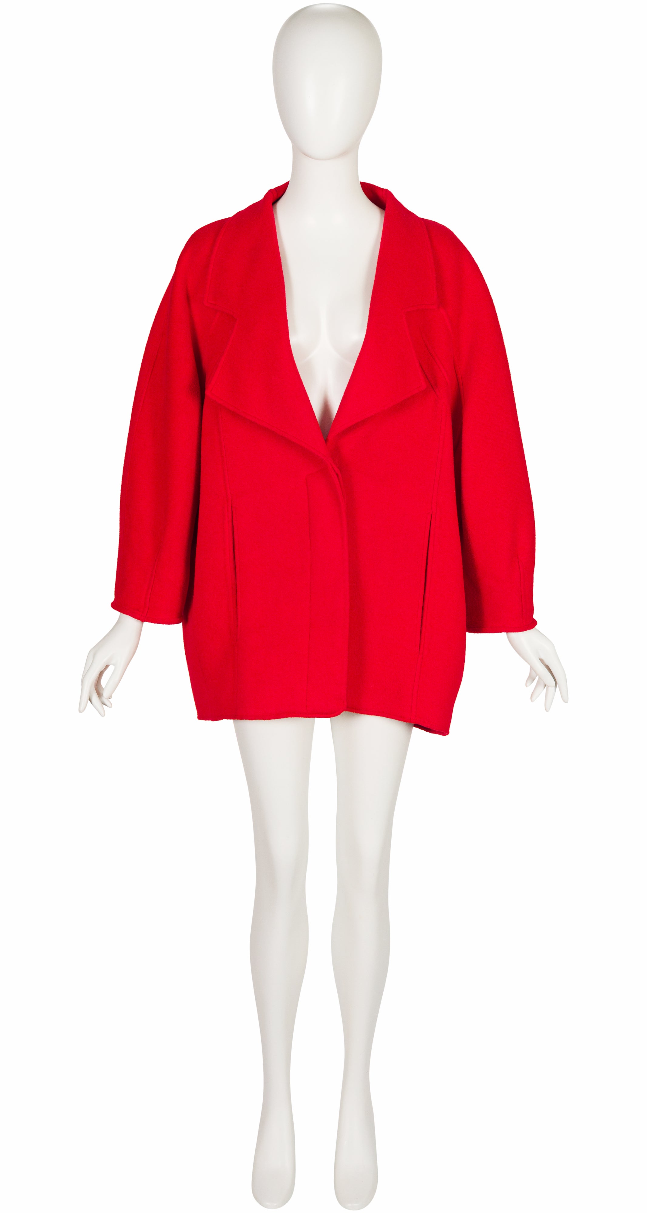 1988-89 F/W Red Double-Faced Wool Oversized Coat