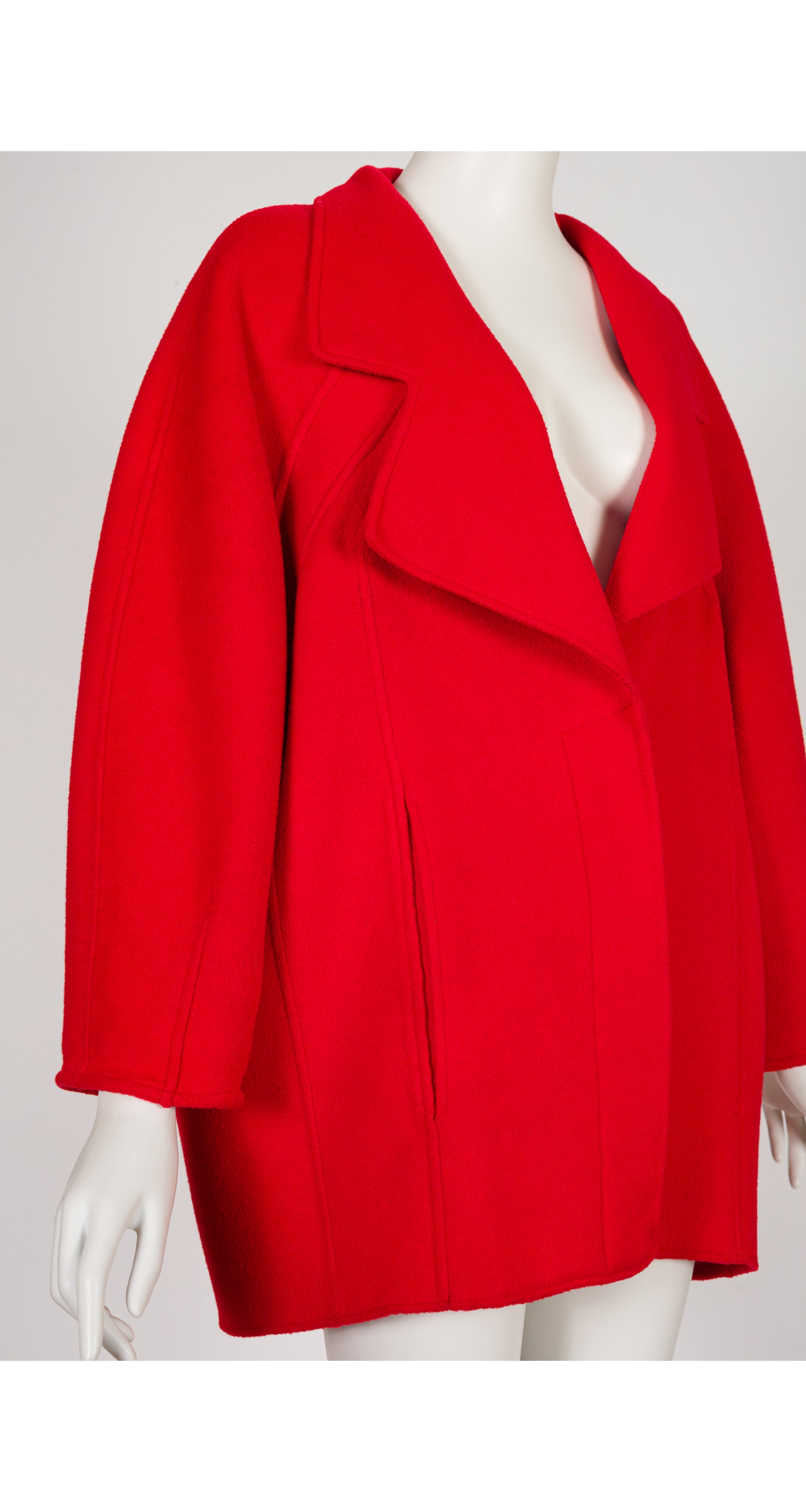 1988-89 F/W Red Double-Faced Wool Oversized Coat