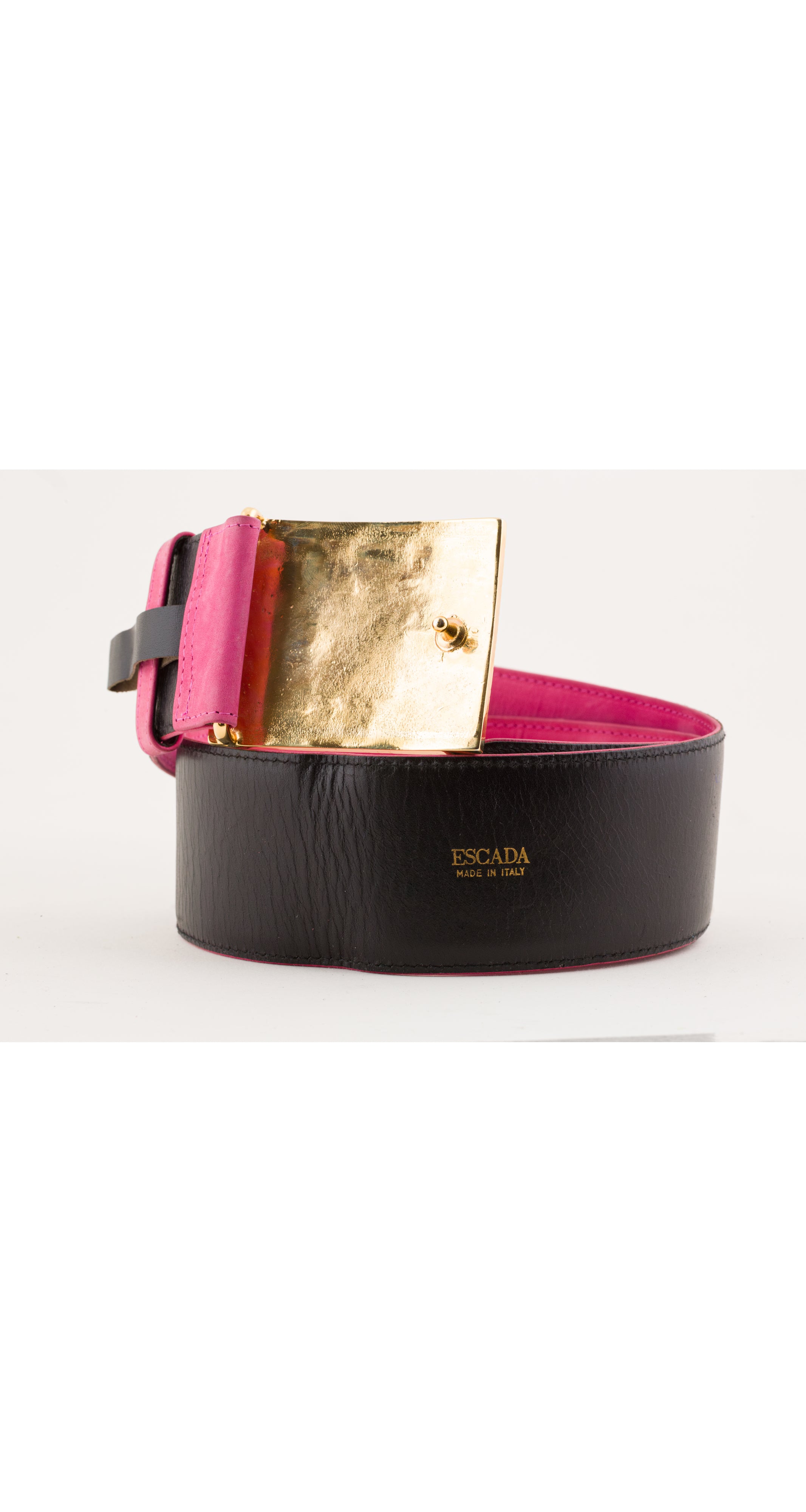 1991 S/S Jeweled Buckle Pink Suede Waist Belt