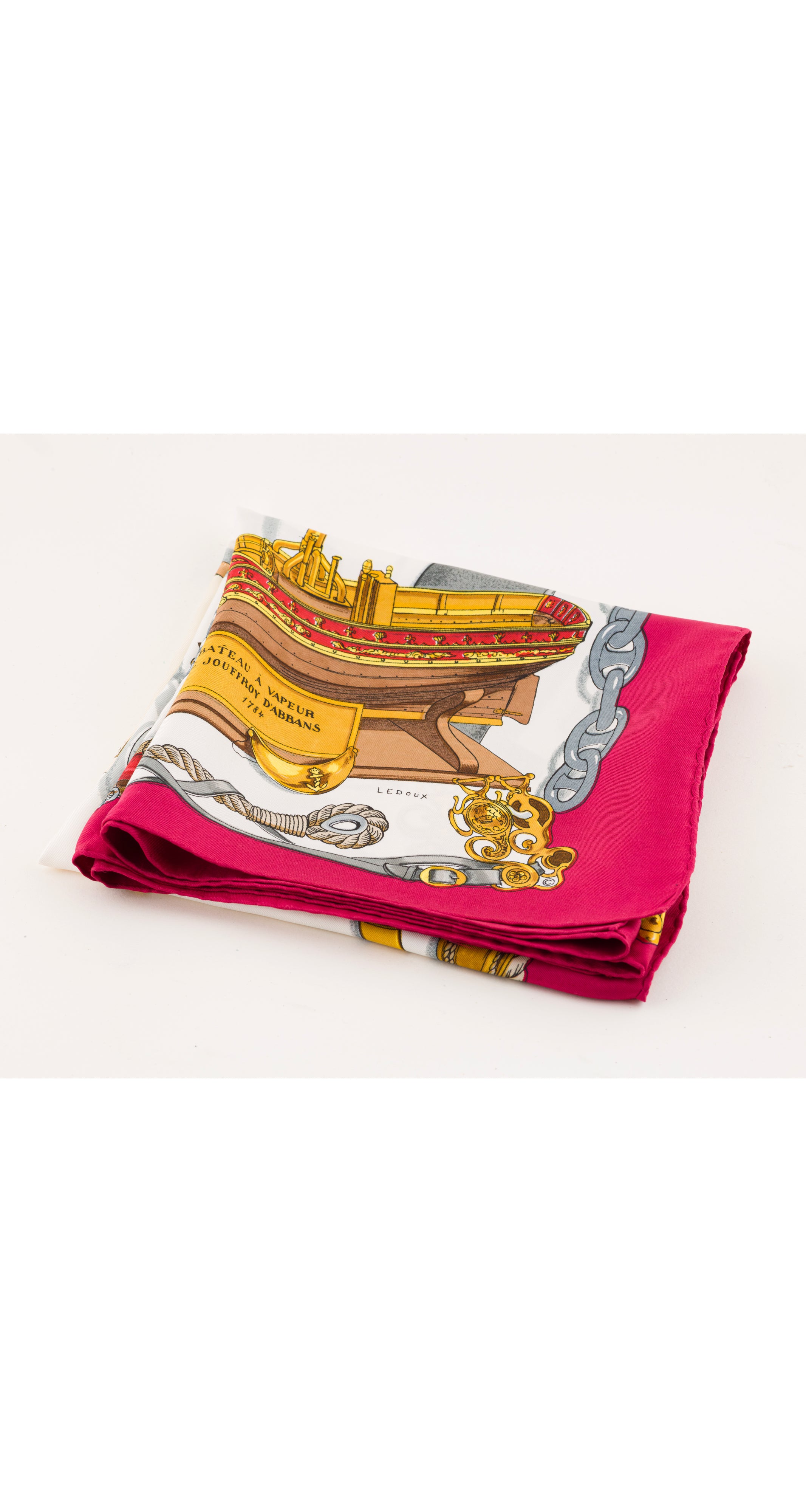 "Musée" by Philippe Ledoux Burgundy & Gold Silk Twill Scarf