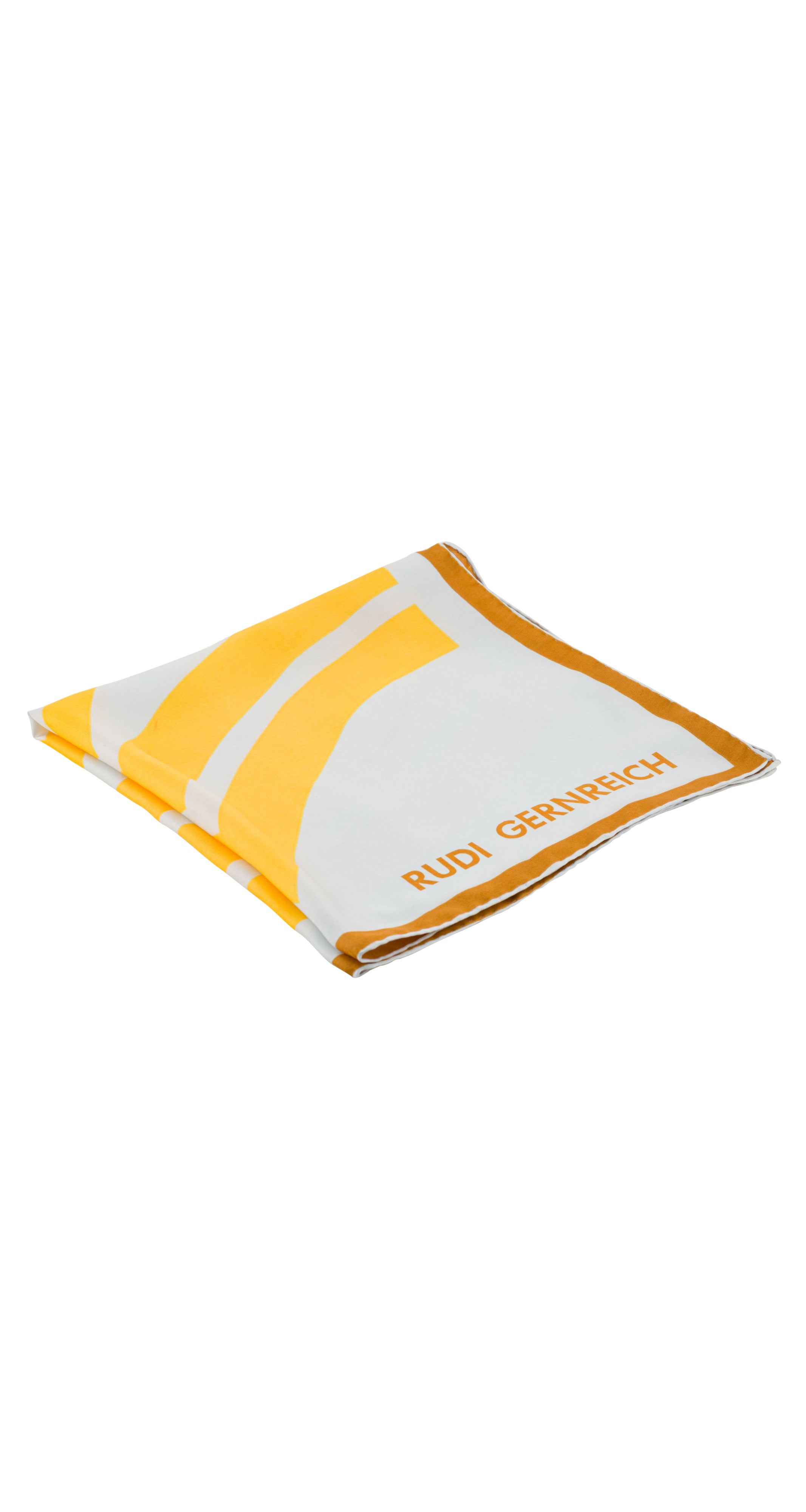 1960s Mod Yellow Chevron Silk Twill Small Scarf