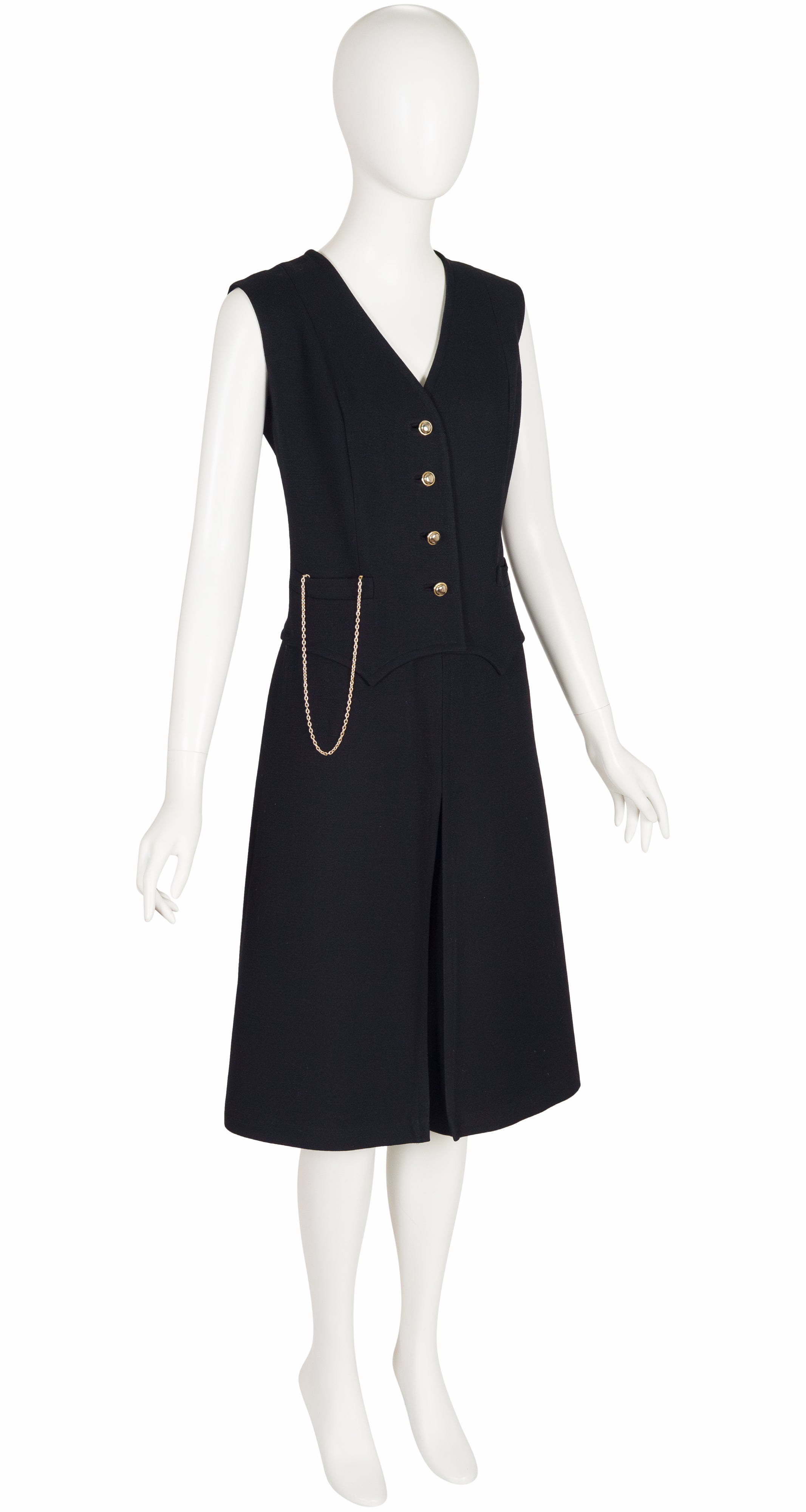 1970s Black Wool Culotte Jumpsuit & Jacket Set