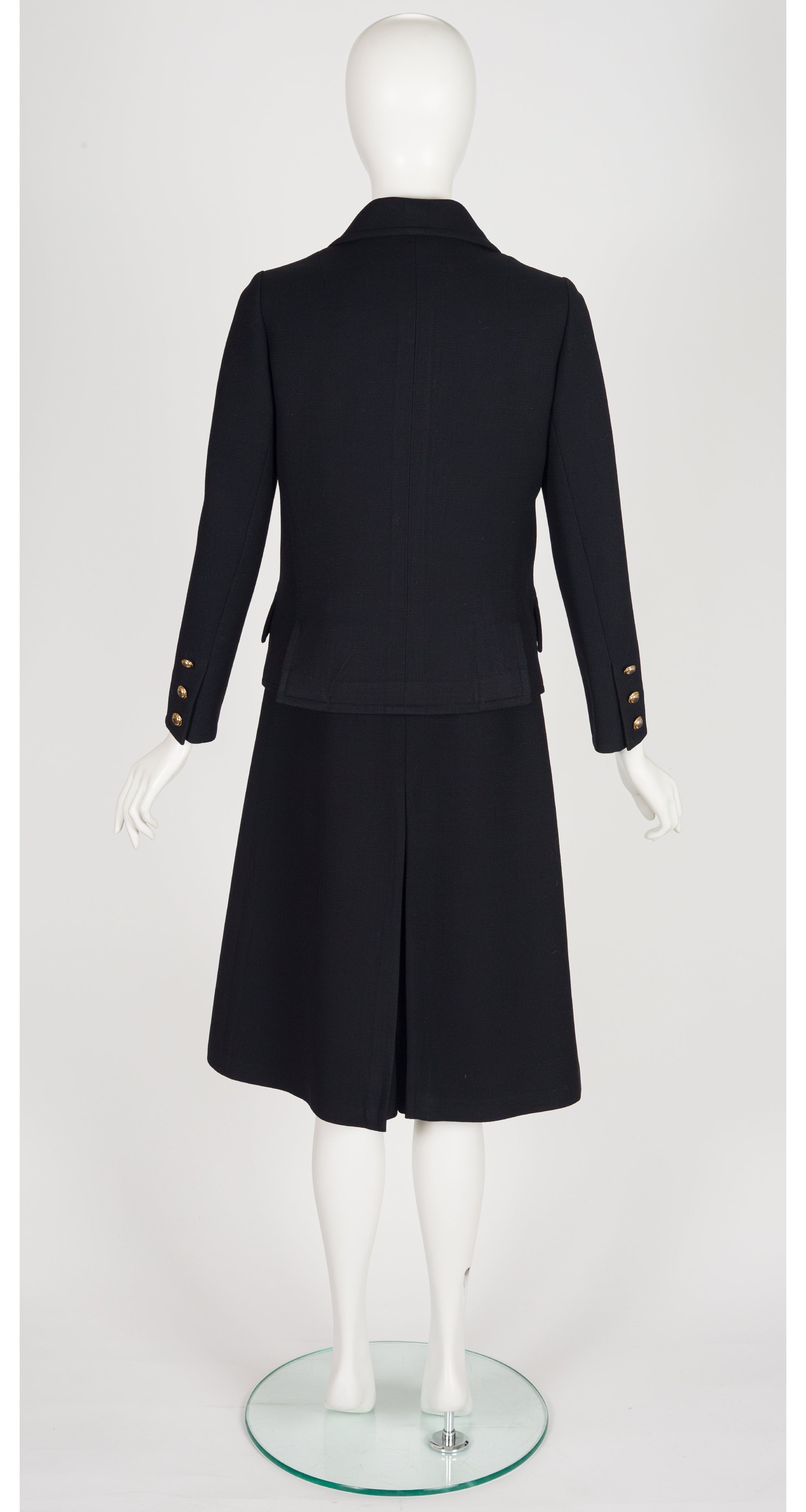 1970s Black Wool Culotte Jumpsuit & Jacket Set