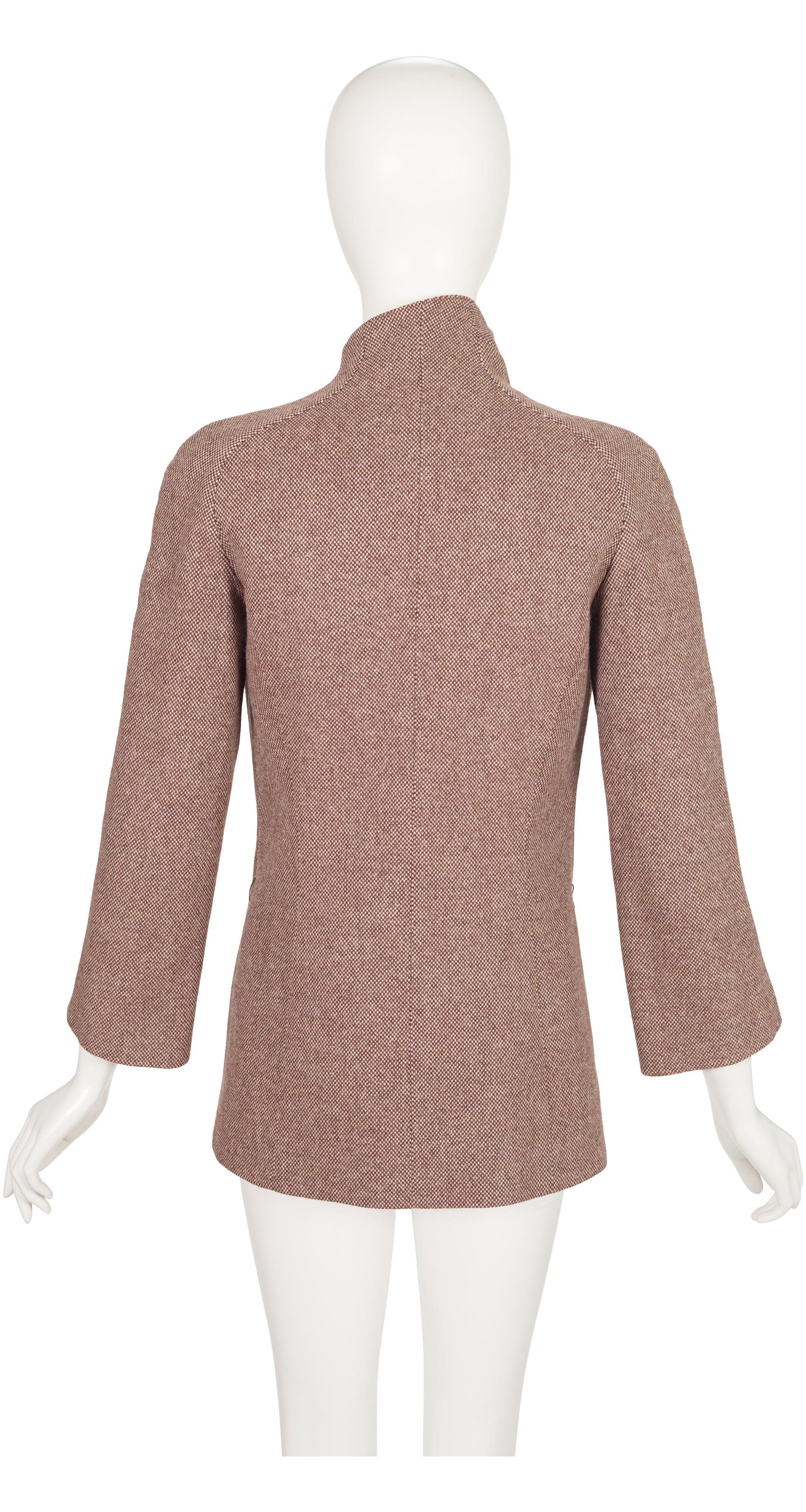 2000-01 F/W Brown Lambskin & Tweed Asymmetrical Jacket