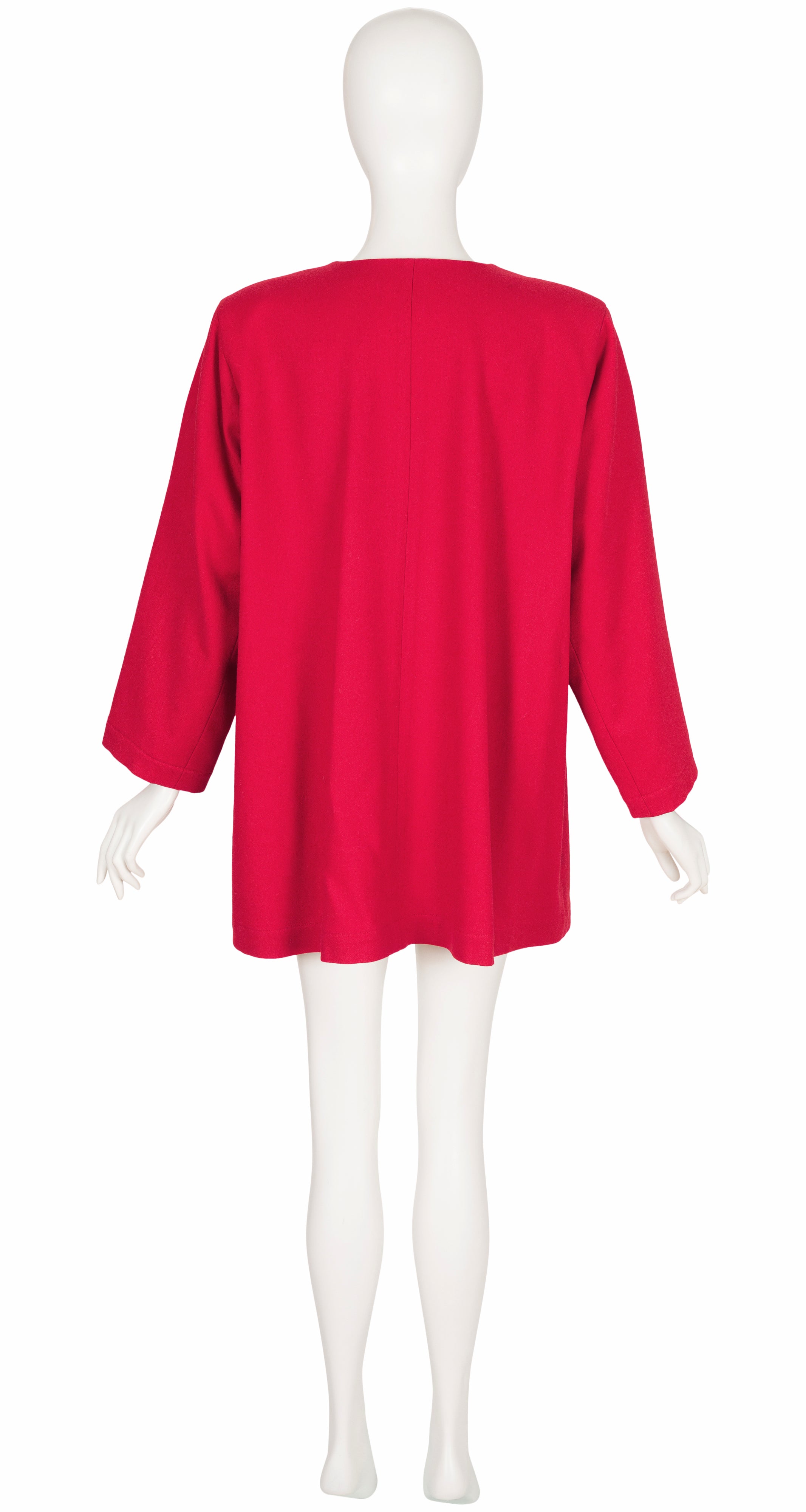 1992 S/S Nautical Red Wool Double-Breasted Pea Coat