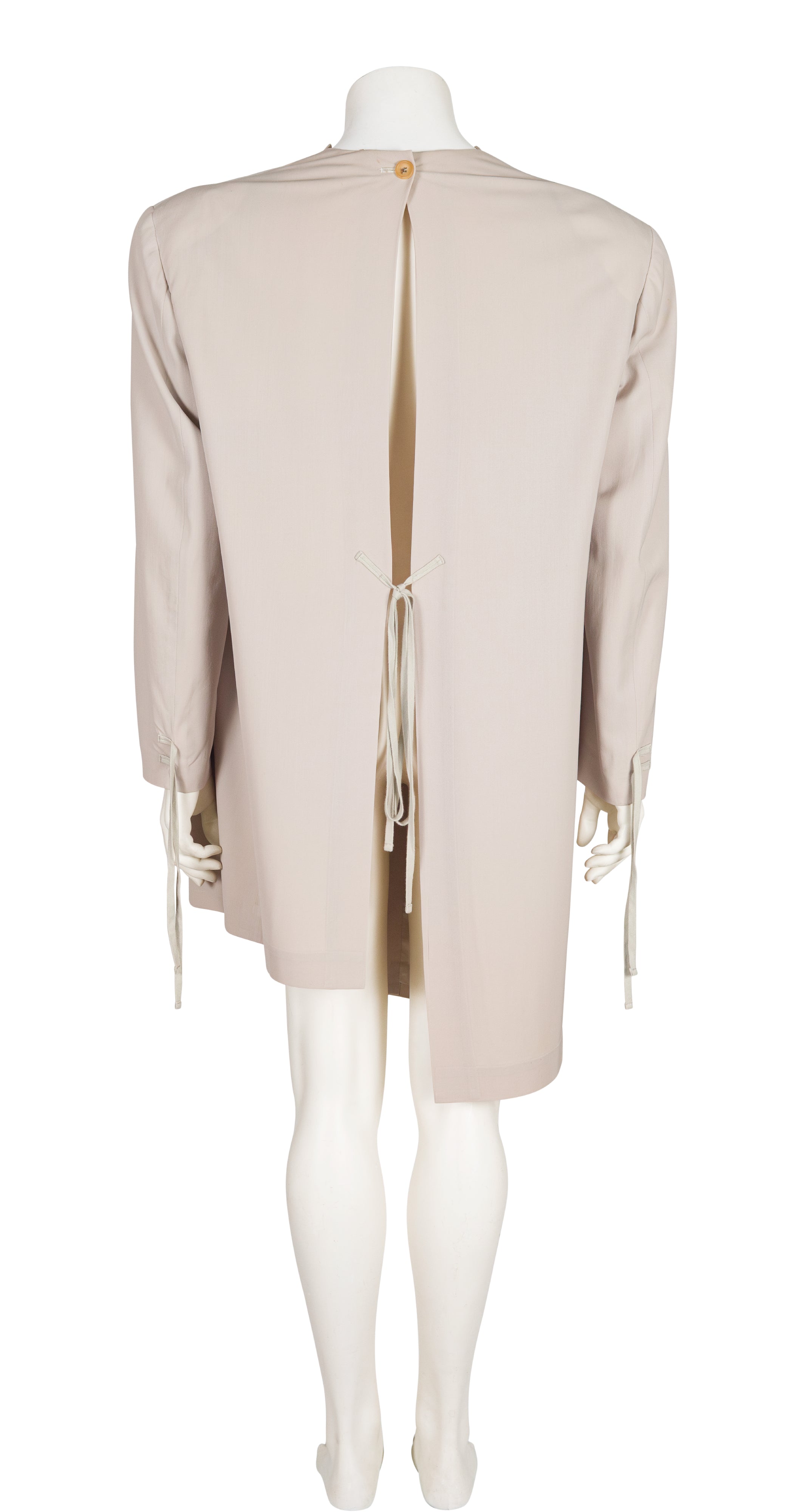 1994 S/S Beige Gabardine Asymmetrical Oversized Blazer Jacket