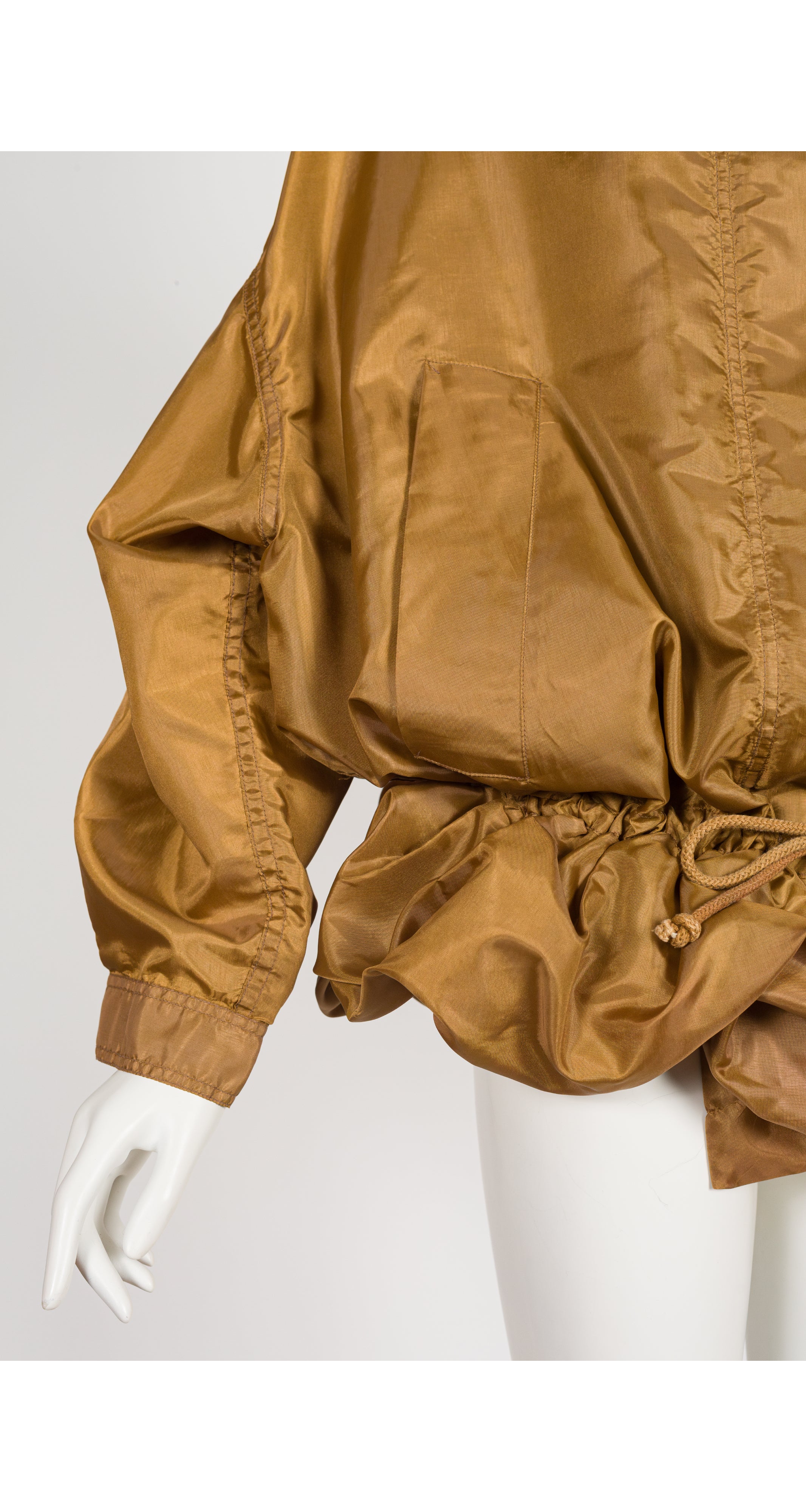 1990s Caramel Blouson Drawstring Light Jacket