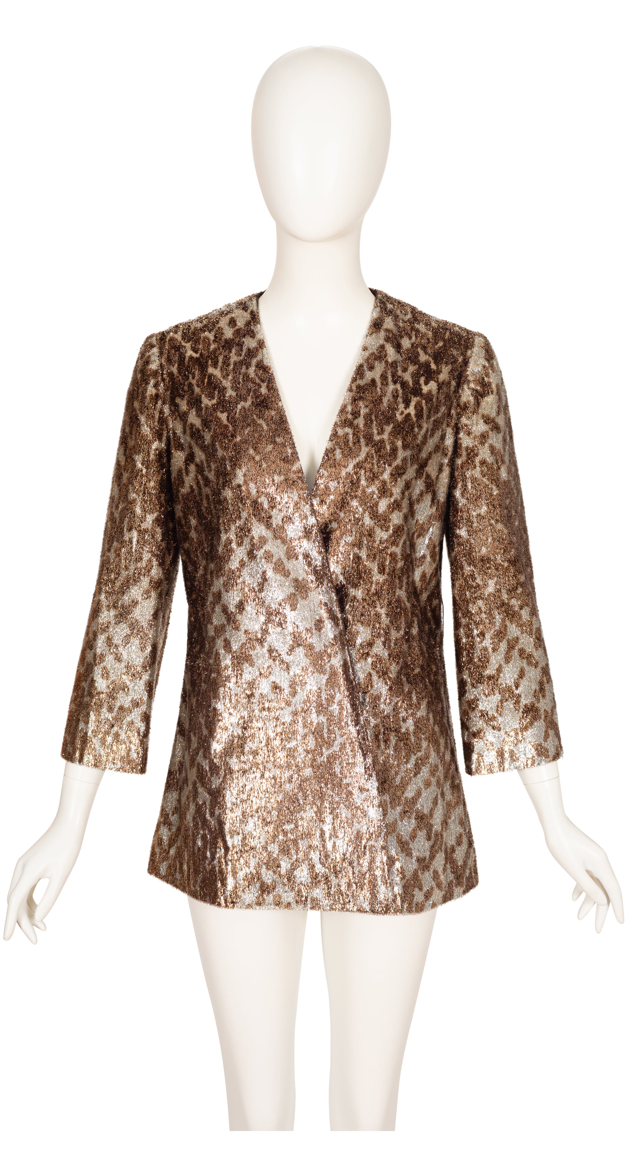 1960s Silver & Copper Tinsel Evening Jacket