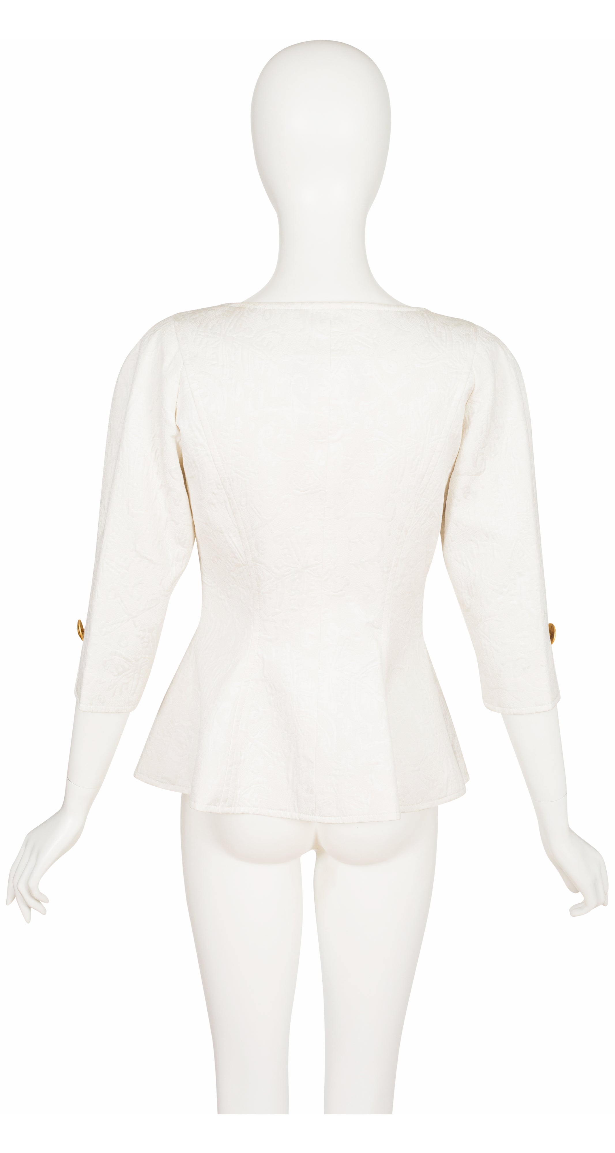 1993 S/S Black & White Cotton Brocade Jacket